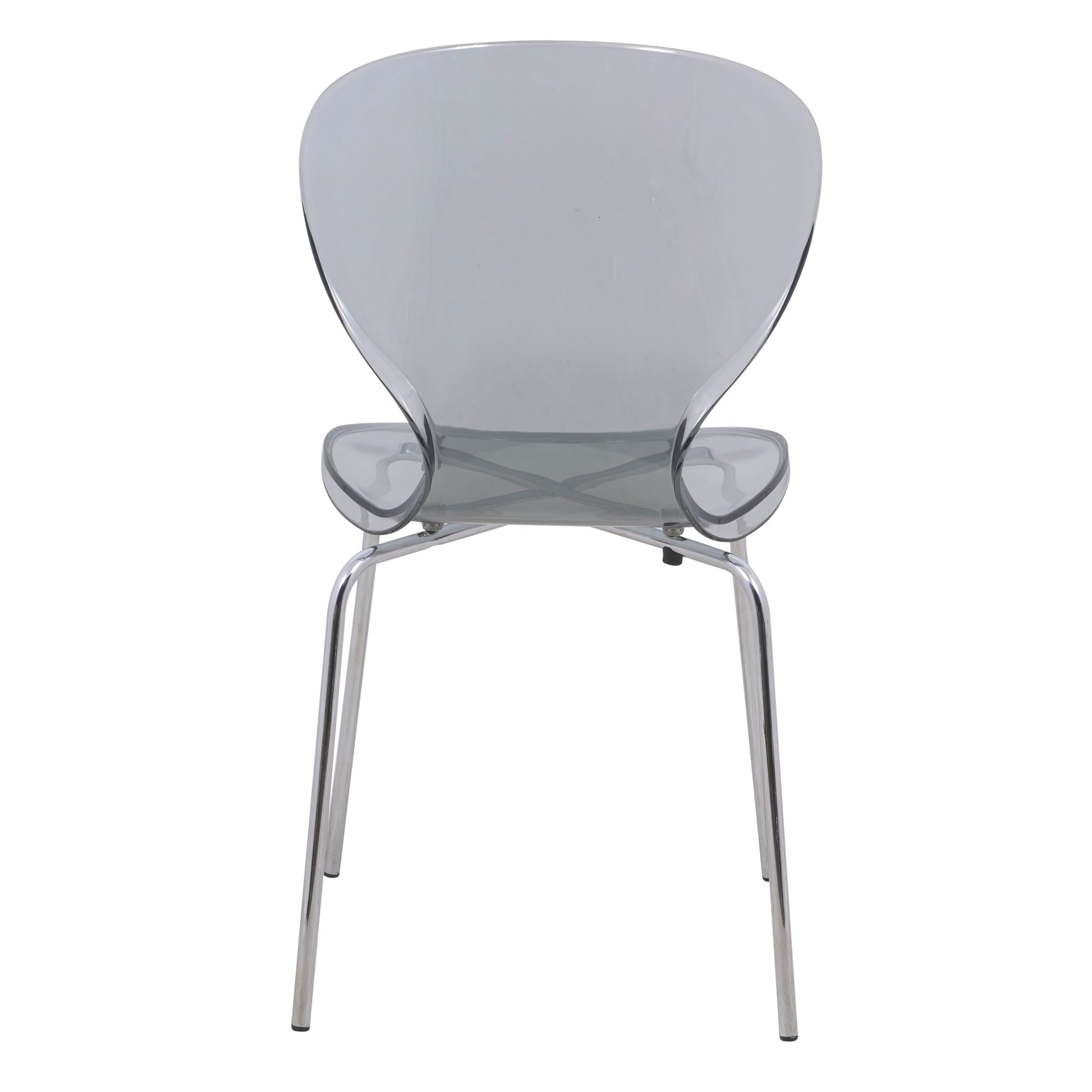 Leisuremod Dining Chair Oyster Modern Stackable Dining Side Chair with Chrome/White/Black Stainless Steel Legs