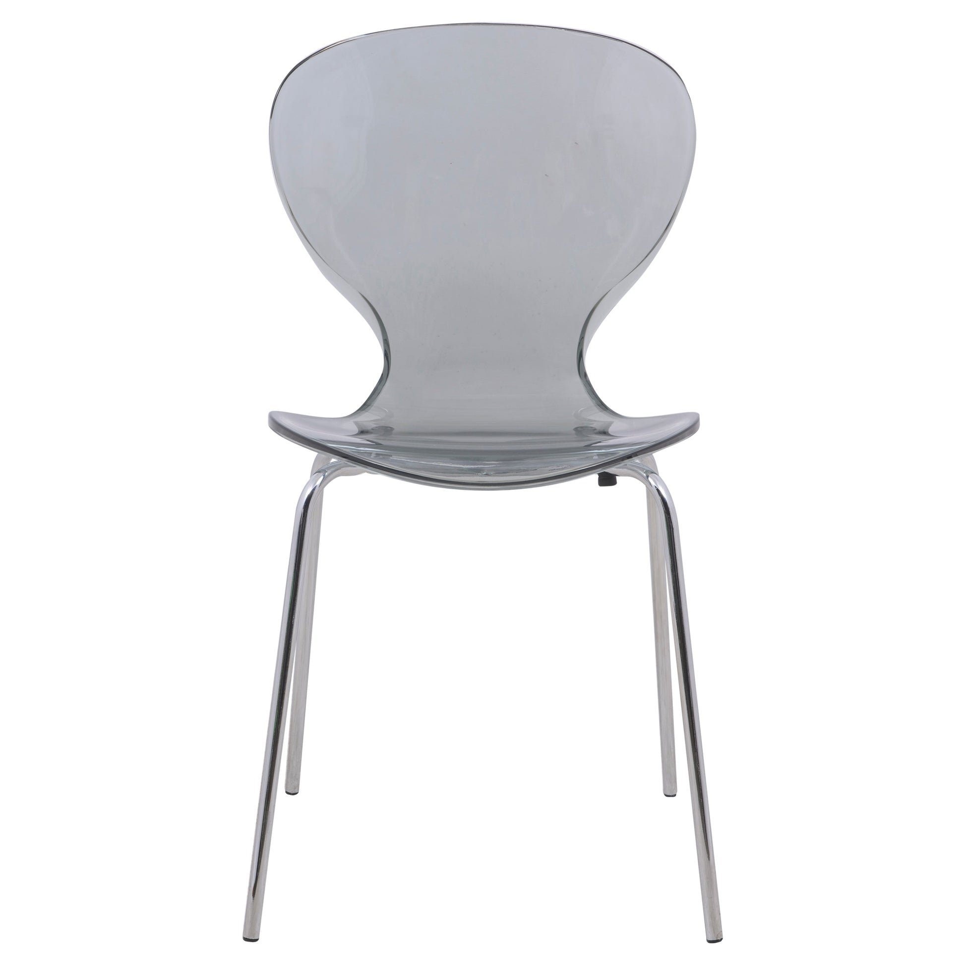 Leisuremod Dining Chair Oyster Modern Stackable Dining Side Chair with Chrome/White/Black Stainless Steel Legs