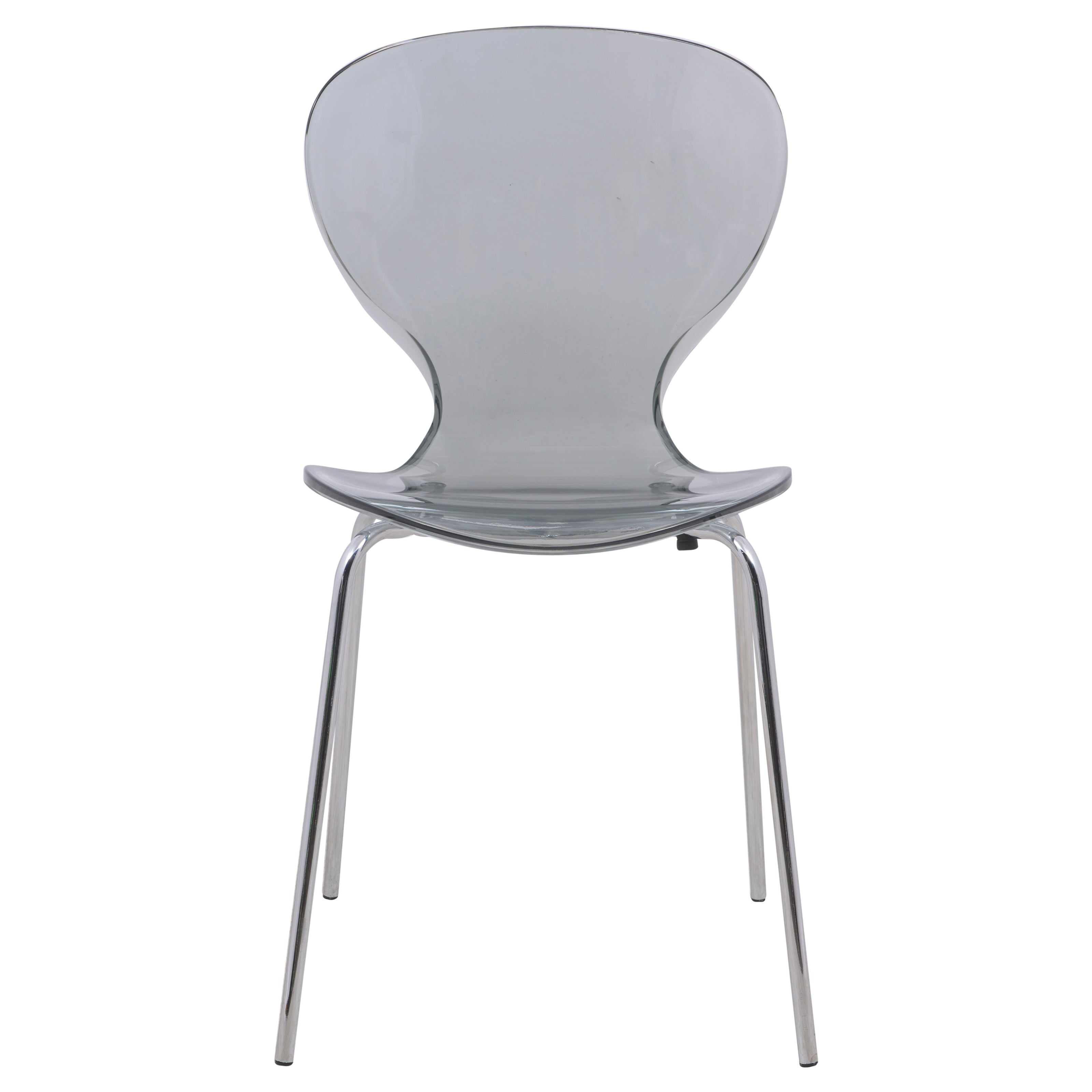 Leisuremod Dining Chair Oyster Modern Stackable Dining Side Chair with Chrome/White/Black Stainless Steel Legs