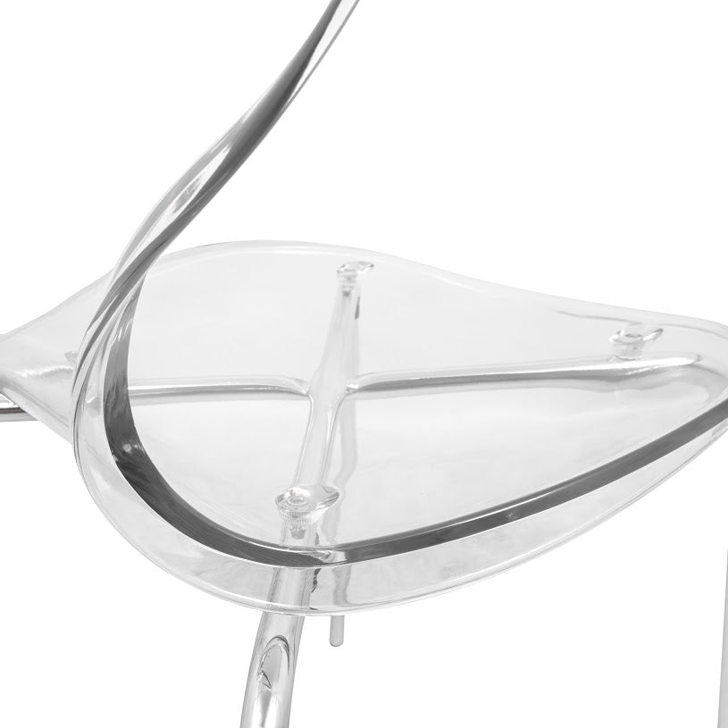 Leisuremod Dining Chair Oyster Modern Stackable Dining Side Chair with Chrome/White/Black Stainless Steel Legs