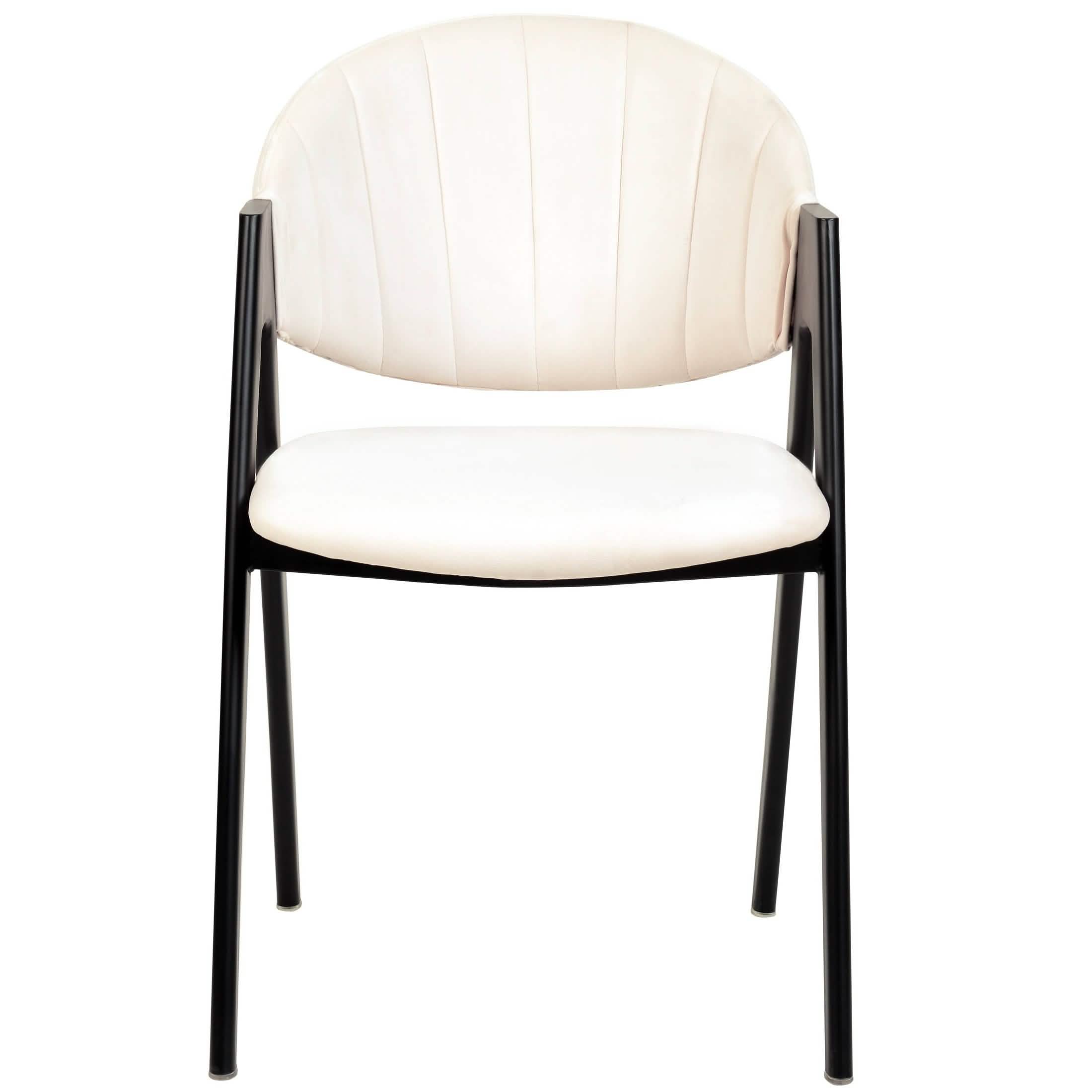 Savor Dining Chair in Leather/Polyester with Curved and Open-Back Design Grey Dining Chair Leisuremod