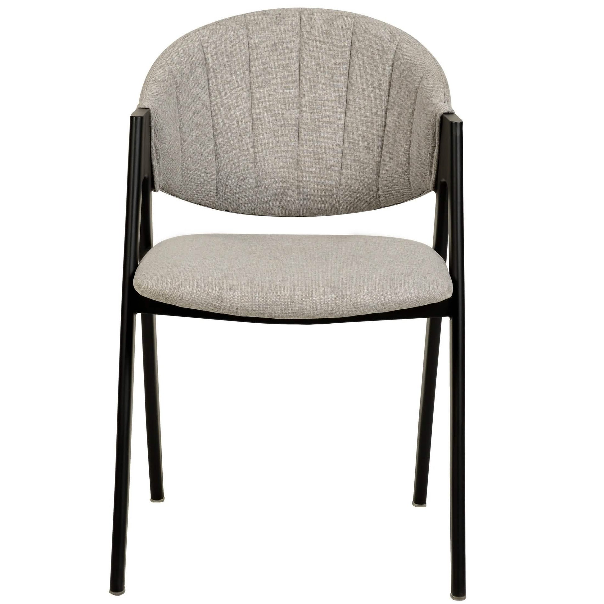 Savor Dining Chair in Leather/Polyester with Curved and Open-Back Design Grey Dining Chair Leisuremod