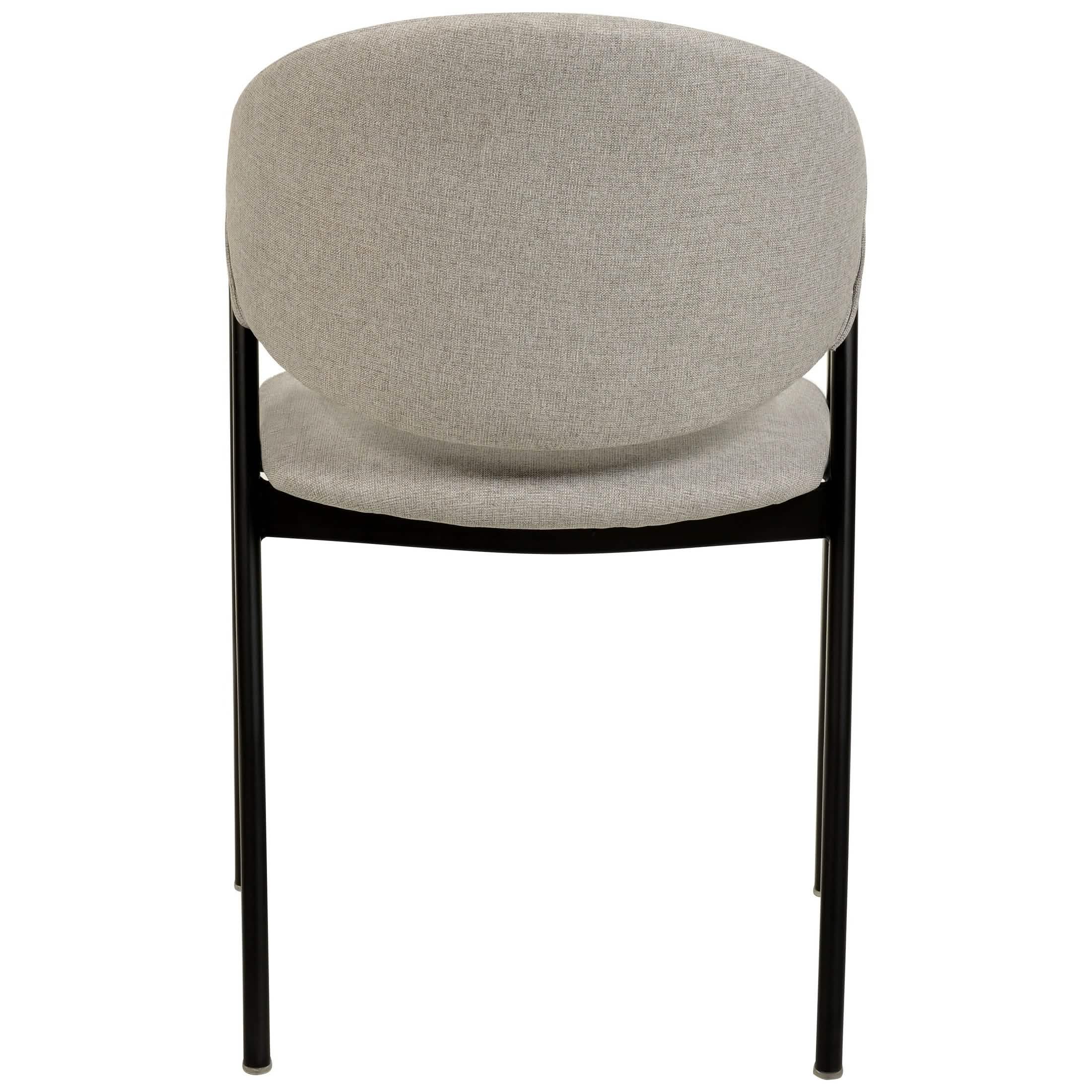 Savor Dining Chair in Leather/Polyester with Curved and Open-Back Design Grey Dining Chair Leisuremod