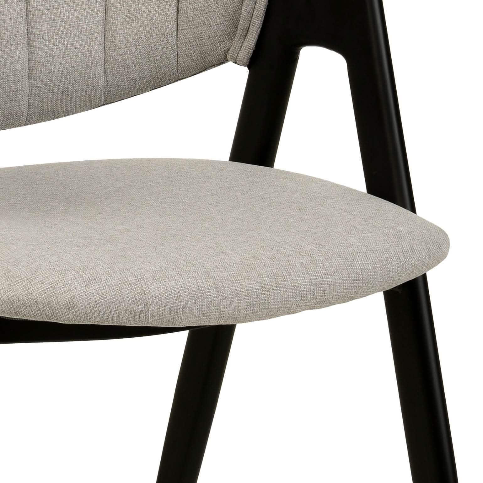 Savor Dining Chair in Leather/Polyester with Curved and Open-Back Design Grey Dining Chair Leisuremod