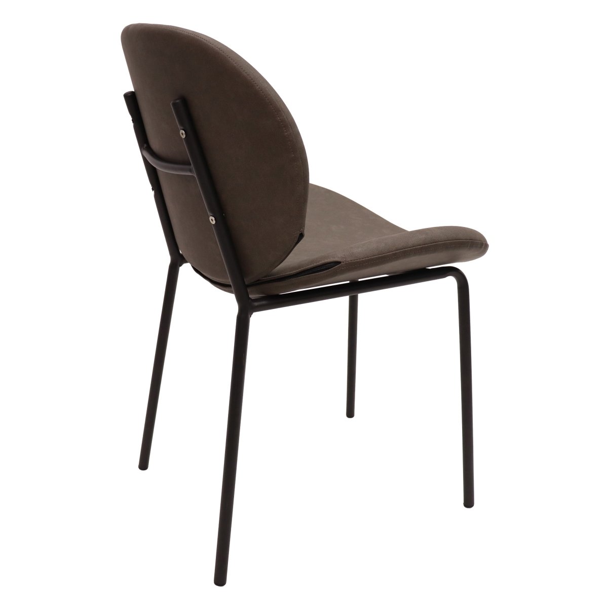 Servos Modern Dining Side Chair with Upholstered Seat and Powder Coated Iron Frame Elephant Grey Dining Chair Leisuremod