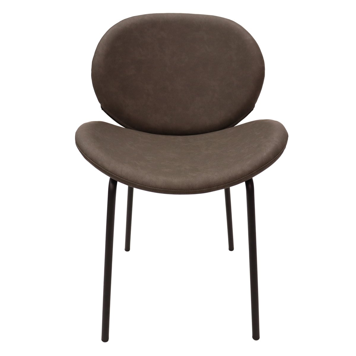 Servos Modern Dining Side Chair with Upholstered Seat and Powder Coated Iron Frame Elephant Grey Dining Chair Leisuremod