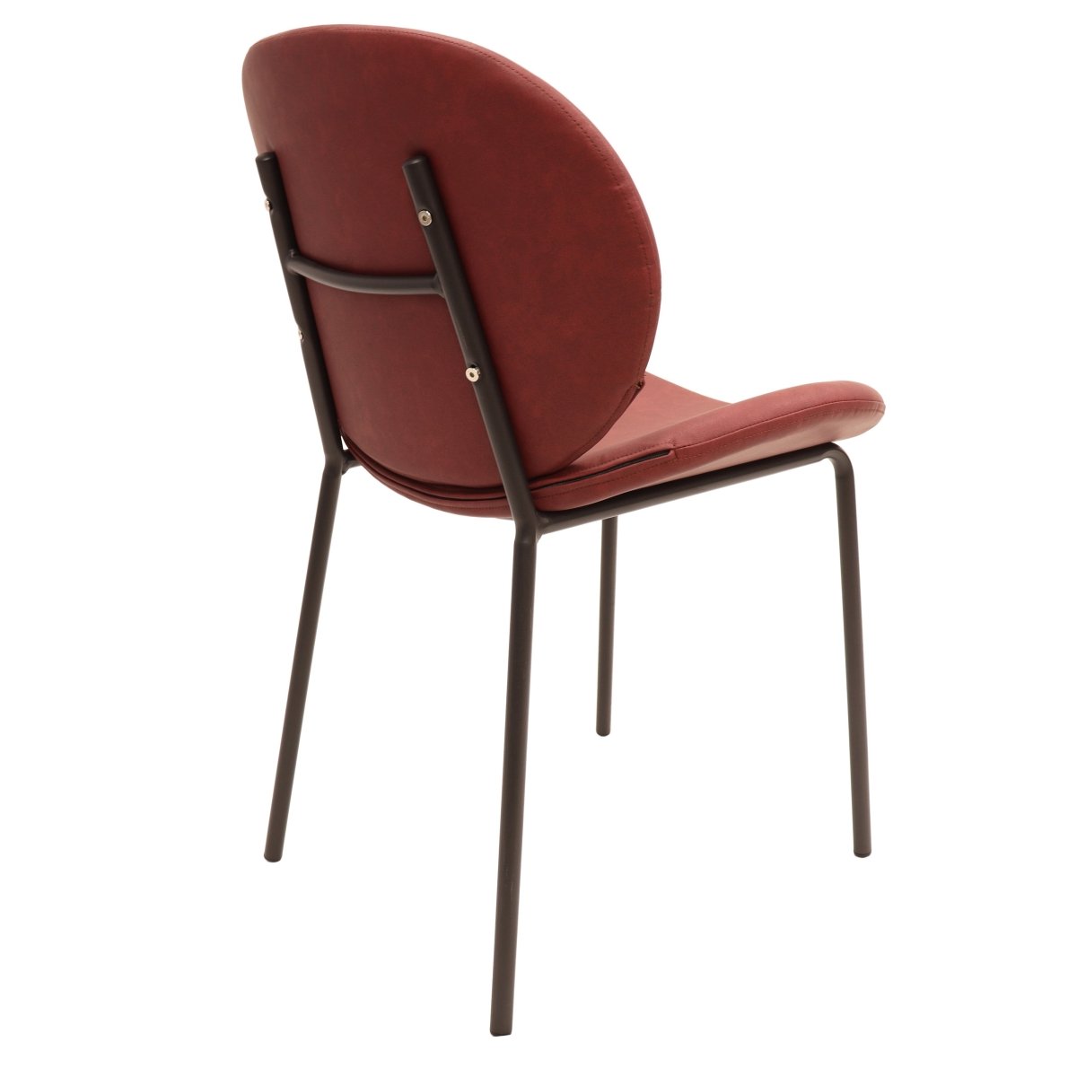 Servos Modern Dining Side Chair with Upholstered Seat and Powder Coated Iron Frame Bordeaux Dining Chair Leisuremod