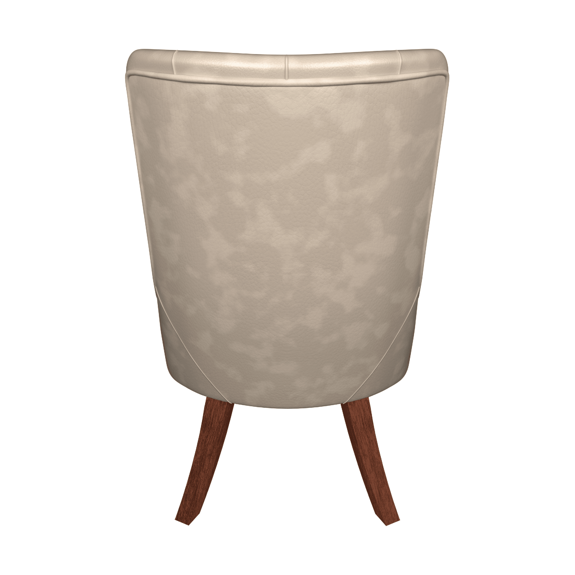 Spruce Dining Chair in Leather/Velvet with Diamond-Tufted Design and Rubberwood Legs Taupe Dining Chair Leisuremod