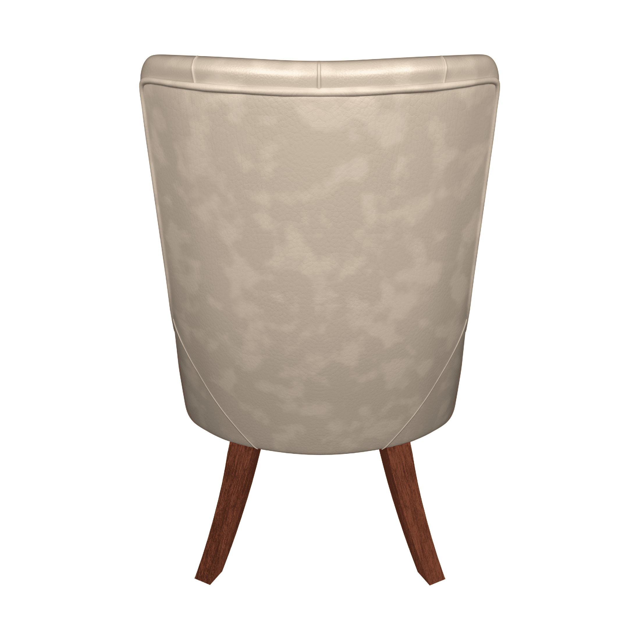 Spruce Dining Chair in Leather/Velvet with Diamond-Tufted Design and Rubberwood Legs Taupe Dining Chair Leisuremod