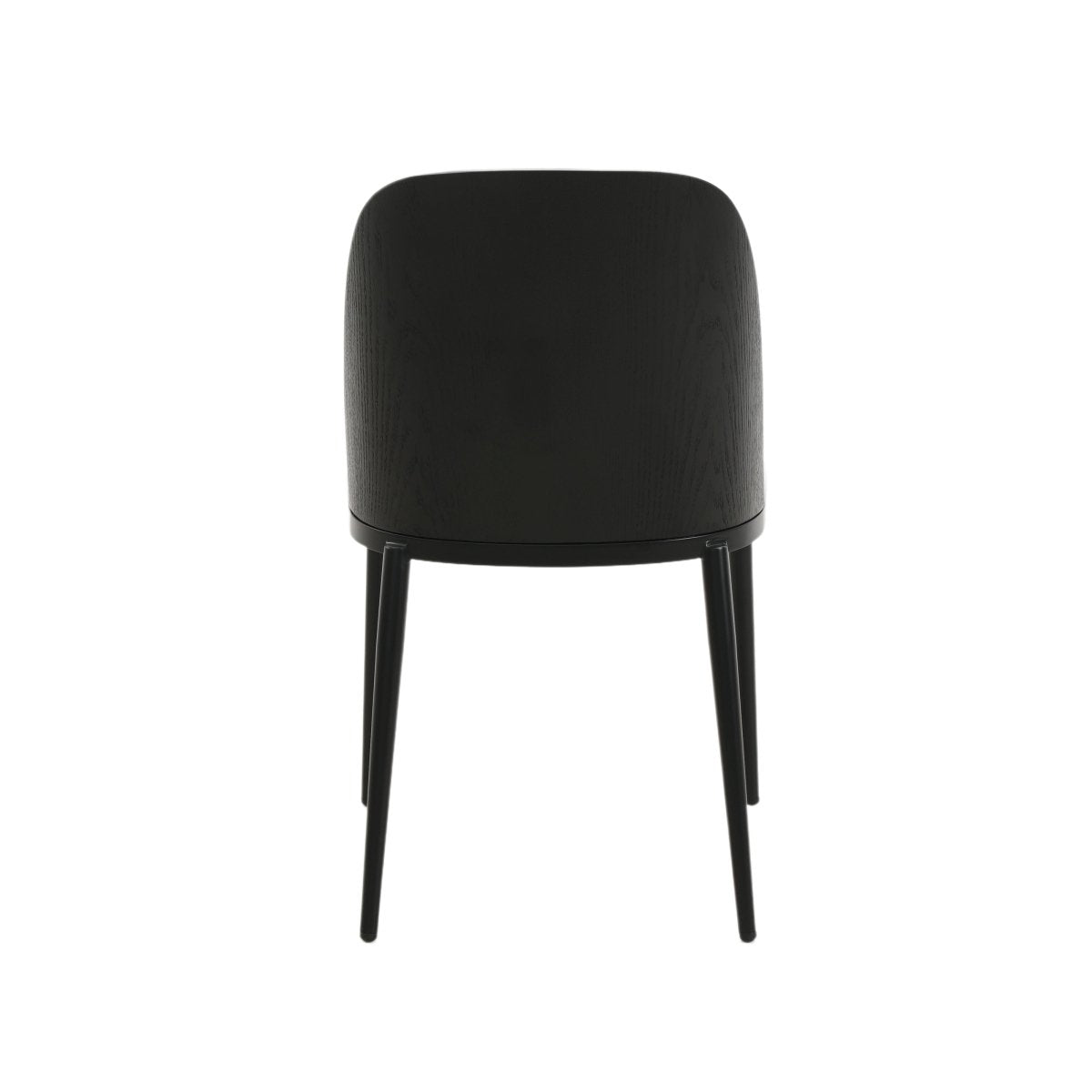 Tule Dining Side Chair with Upholstered Seat and Powder-Coated Steel Frame Black Black Black Dining Chair Leisuremod