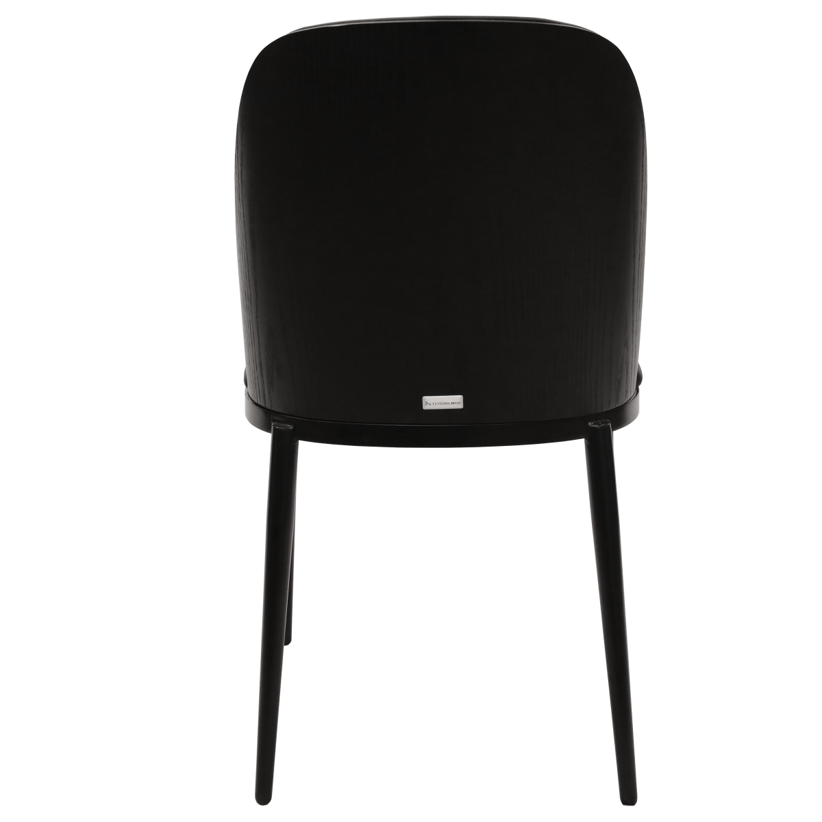 Tule Dining Side Chair with Upholstered Seat and Powder-Coated Steel Frame Black Black Black Dining Chair Leisuremod