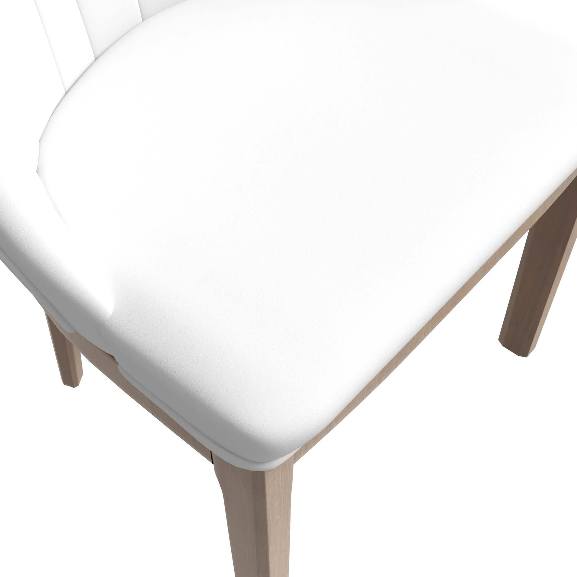Verisma Dining Chair Upholstered in Leather with Diamond Stitching Back Design Black White Dining Chair Leisuremod