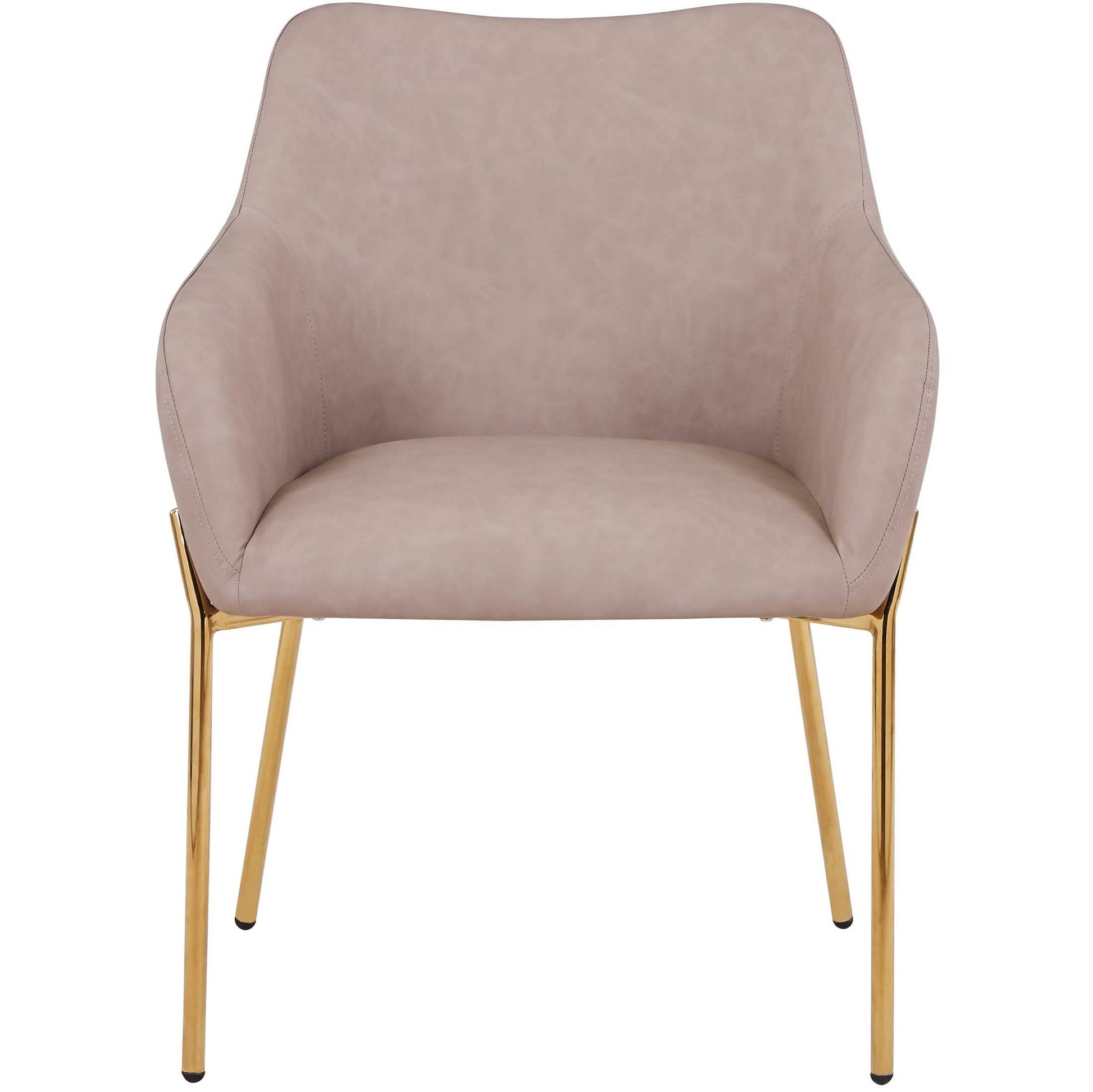 Zaire Upholsters Dining Chair in Velvet/Leather/Boucle with Gold Chrome Iron Fabric Taupe Dining Chair Leisuremod