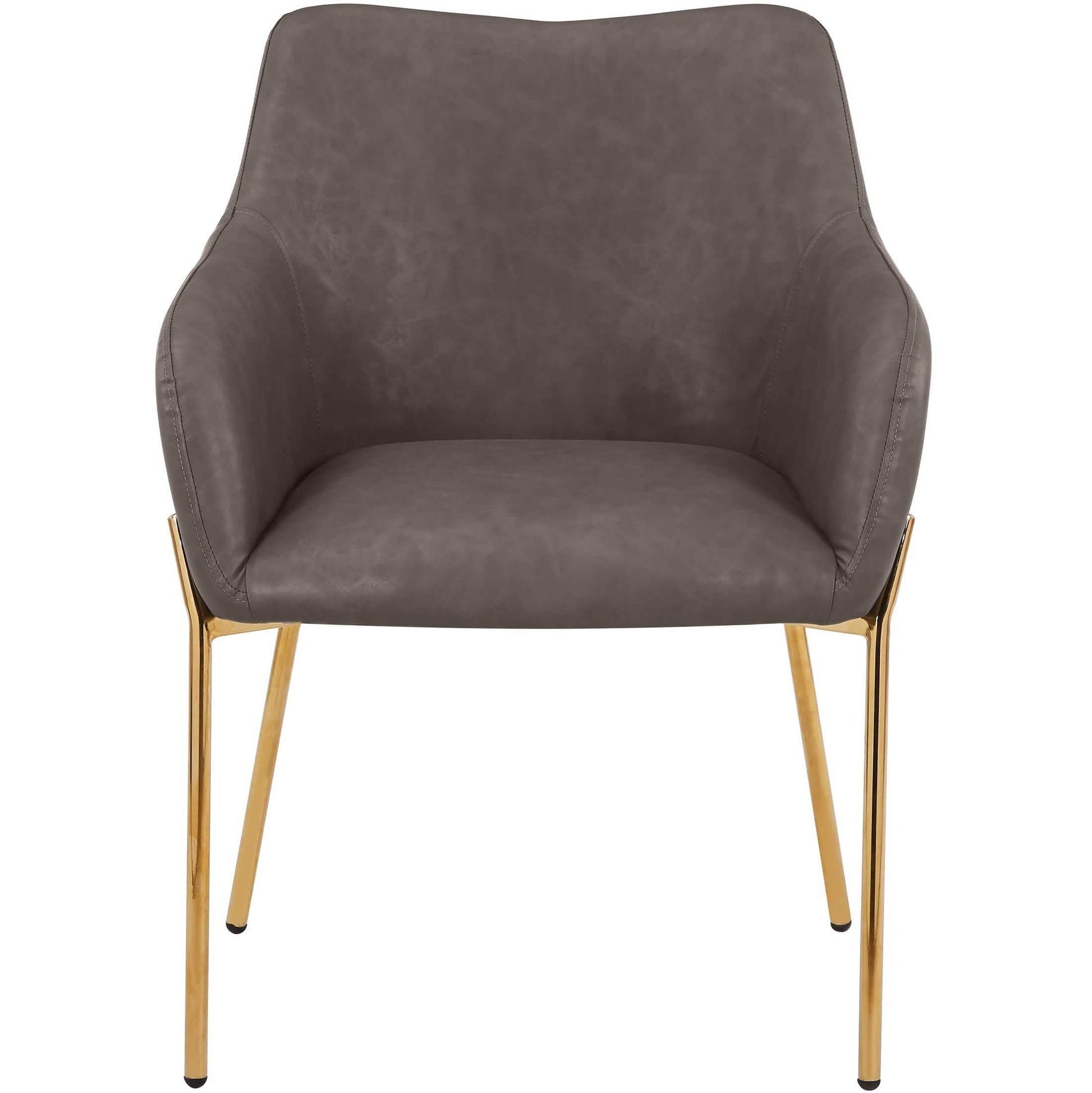 Zaire Upholsters Dining Chair in Velvet/Leather/Boucle with Gold Chrome Iron Fabric Charcoal Dining Chair Leisuremod