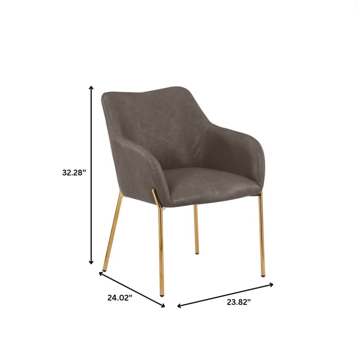 Zaire Upholsters Dining Chair in Velvet/Leather/Boucle with Gold Chrome Iron Fabric Charcoal Dining Chair Leisuremod
