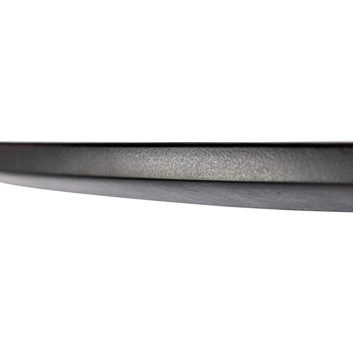 Bristol 5-Piece Dining Set 35" Round Dining Table in Black Iron - 4 ABS Plastic Side Chair in Chrome Transparent Black Dining Set Leisuremod