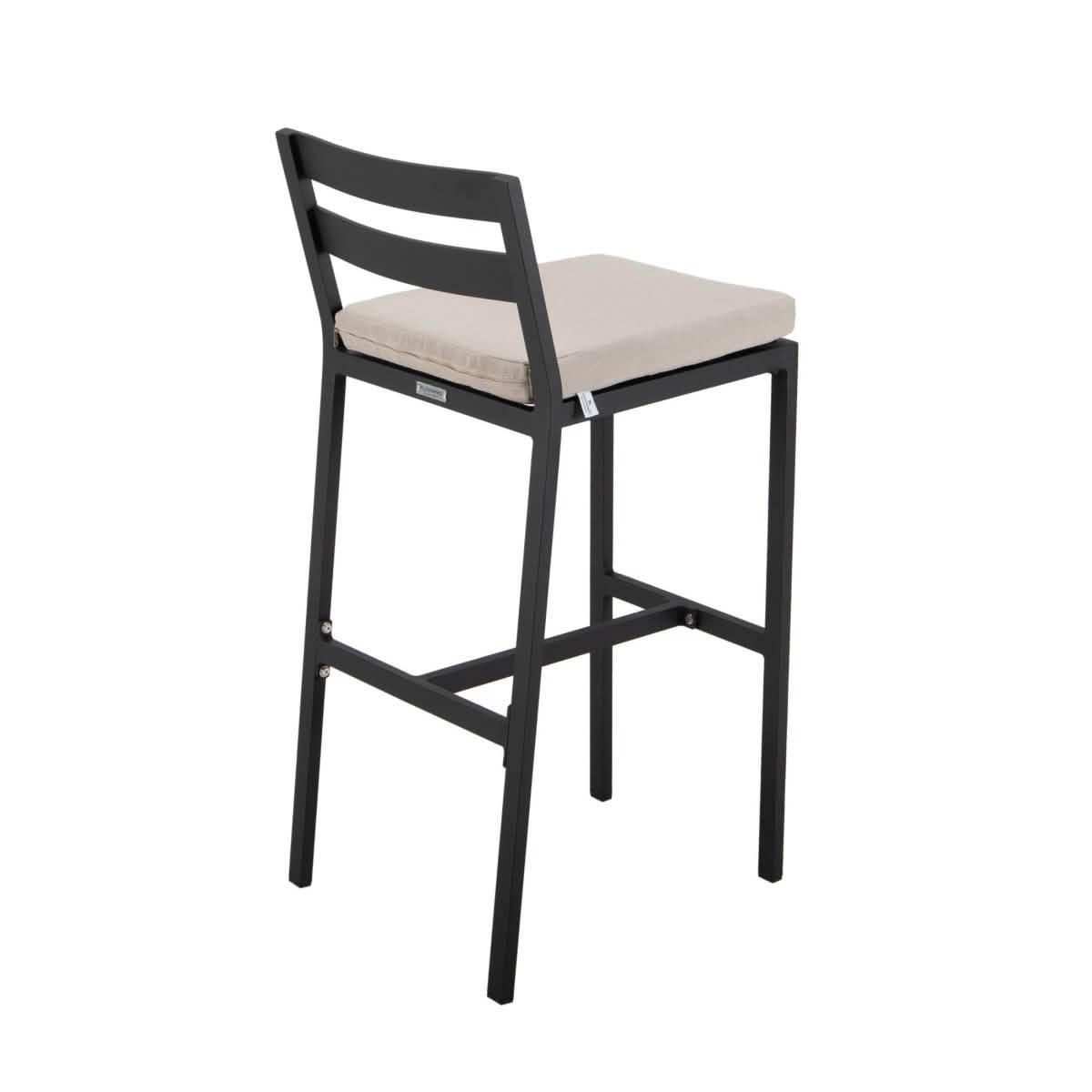 Chelsea 5-Piece Patio Bar Set: Aluminum Fire Pit Table with Tank Holder & 4 Barstools with Cushions Dining Set Leisuremod