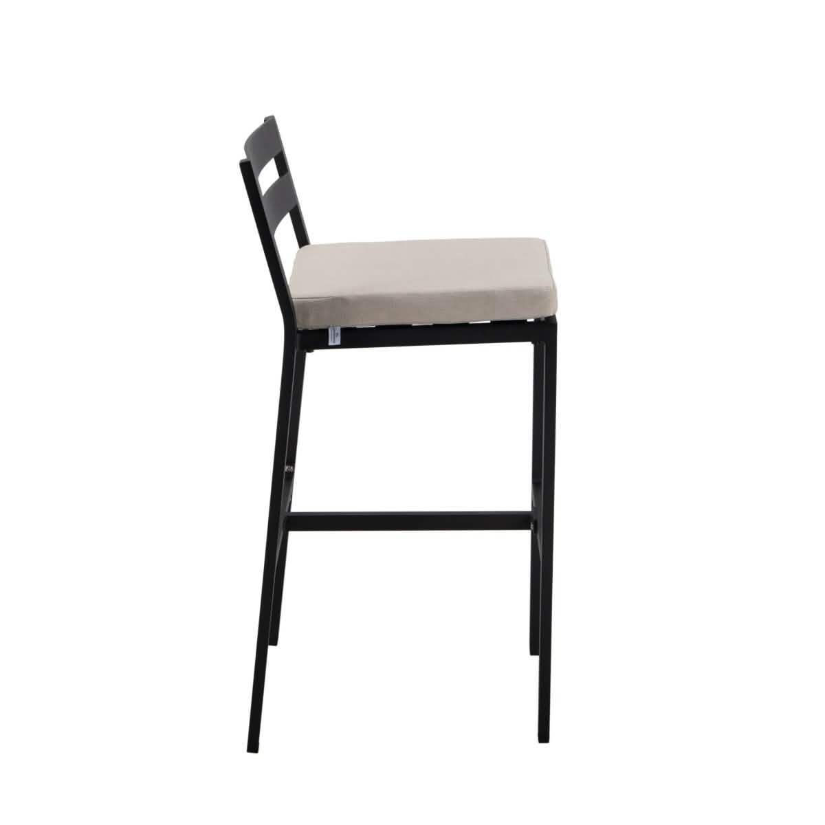 Chelsea 5-Piece Patio Bar Set: Aluminum Fire Pit Table with Tank Holder & 4 Barstools with Cushions Dining Set Leisuremod