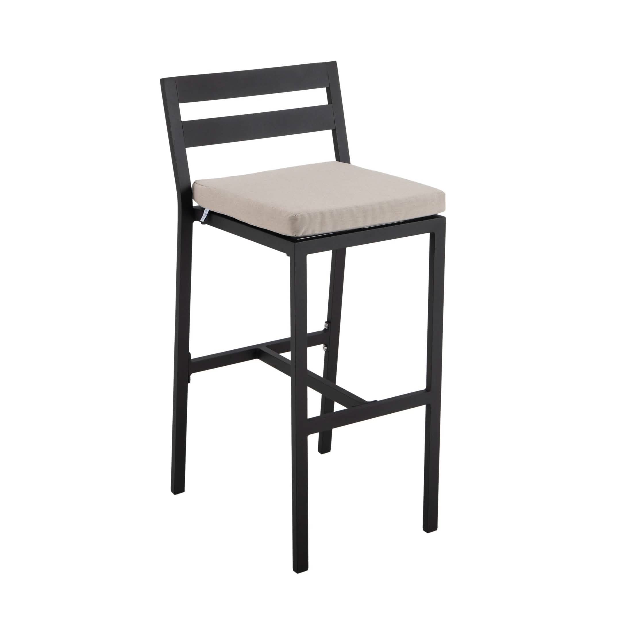 Chelsea 5-Piece Patio Bar Set: Aluminum Fire Pit Table with Tank Holder & 4 Barstools with Cushions Dining Set Leisuremod