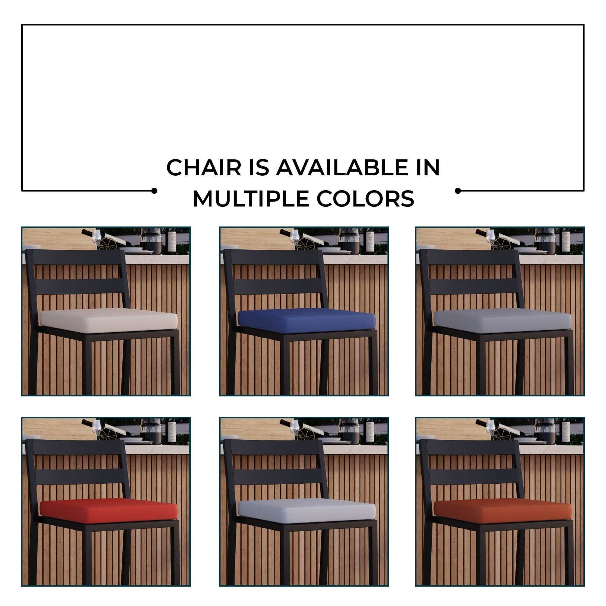 Chelsea 5-Piece Patio Bar Set: Aluminum Fire Pit Table with Tank Holder & 4 Barstools with Cushions Dining Set Leisuremod