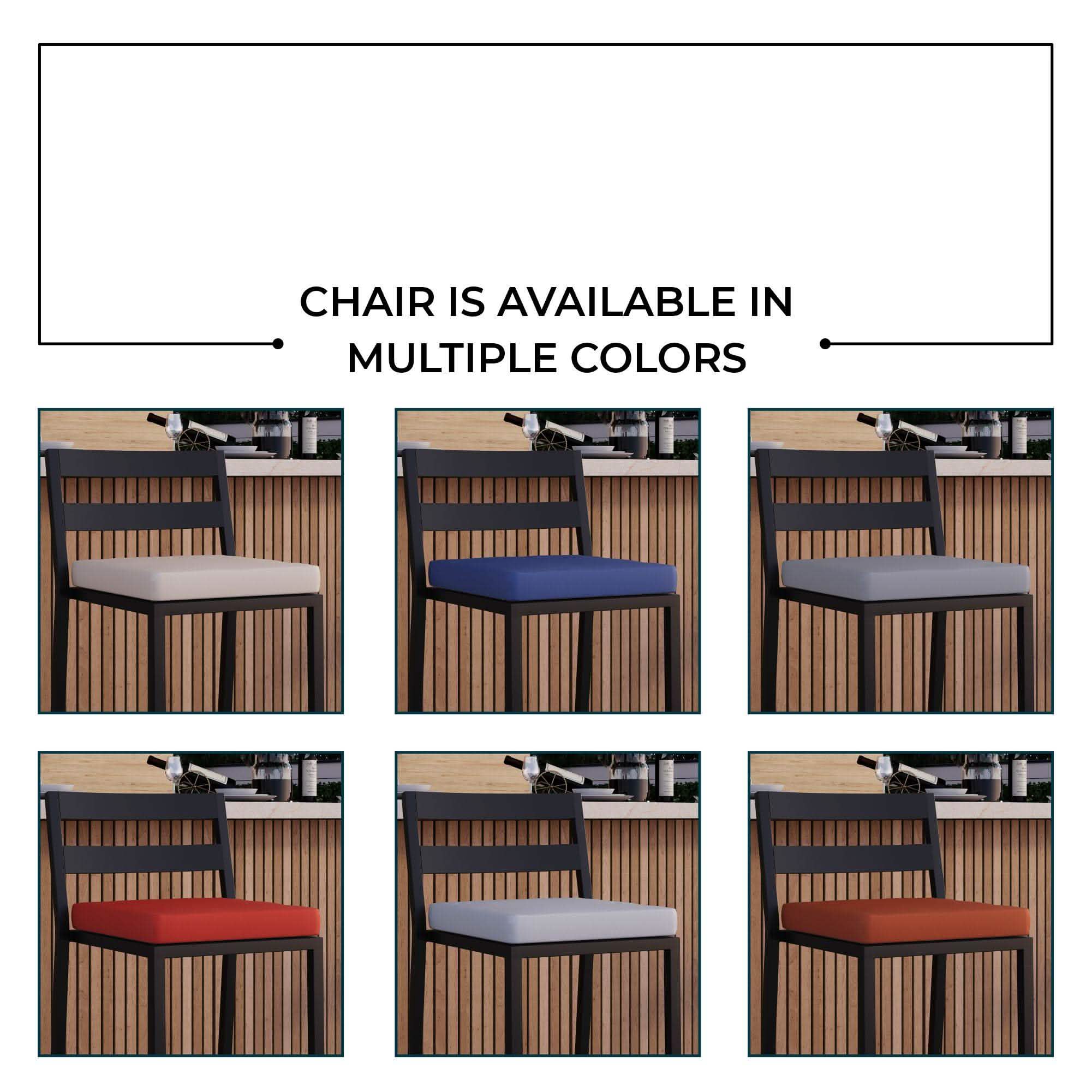 Chelsea 5-Piece Patio Bar Set: Aluminum Fire Pit Table with Tank Holder & 4 Barstools with Cushions Dining Set Leisuremod