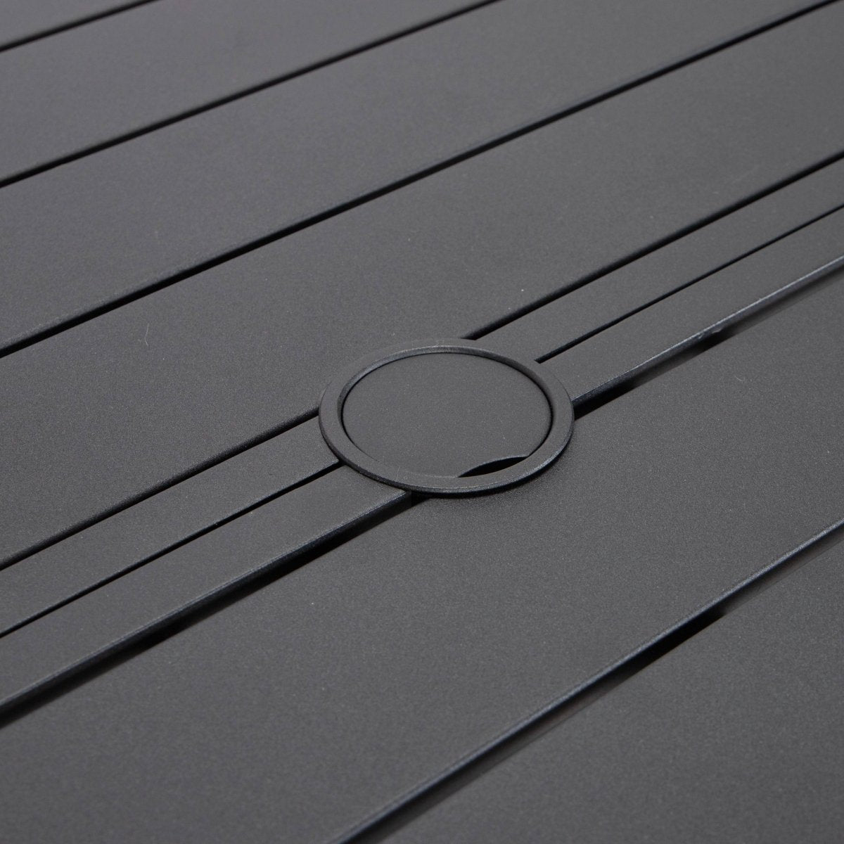 Chelsea 5-Piece Patio Dining Set with 48" Round Aluminum Dining Table and 4 Dining Armchair Beige Dining Set Leisuremod