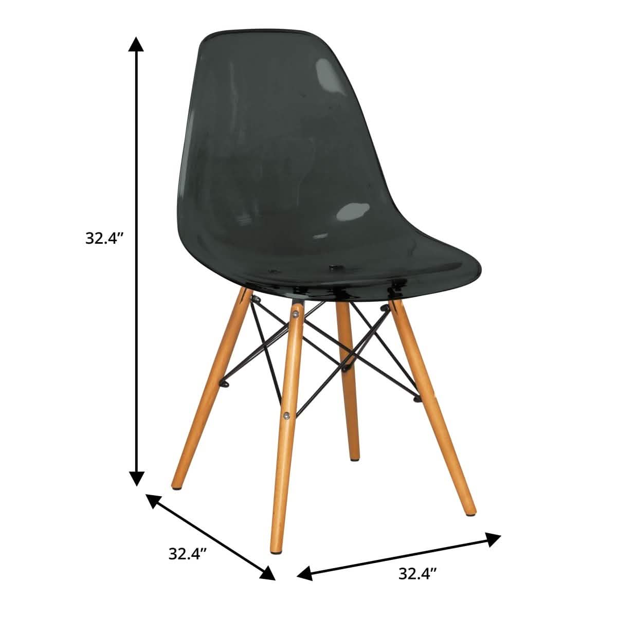 Dover 3-Piece Dining Set with Round Black MDF Top Bistro Table and 2 Plastic Chairs Black Dining Set Leisuremod