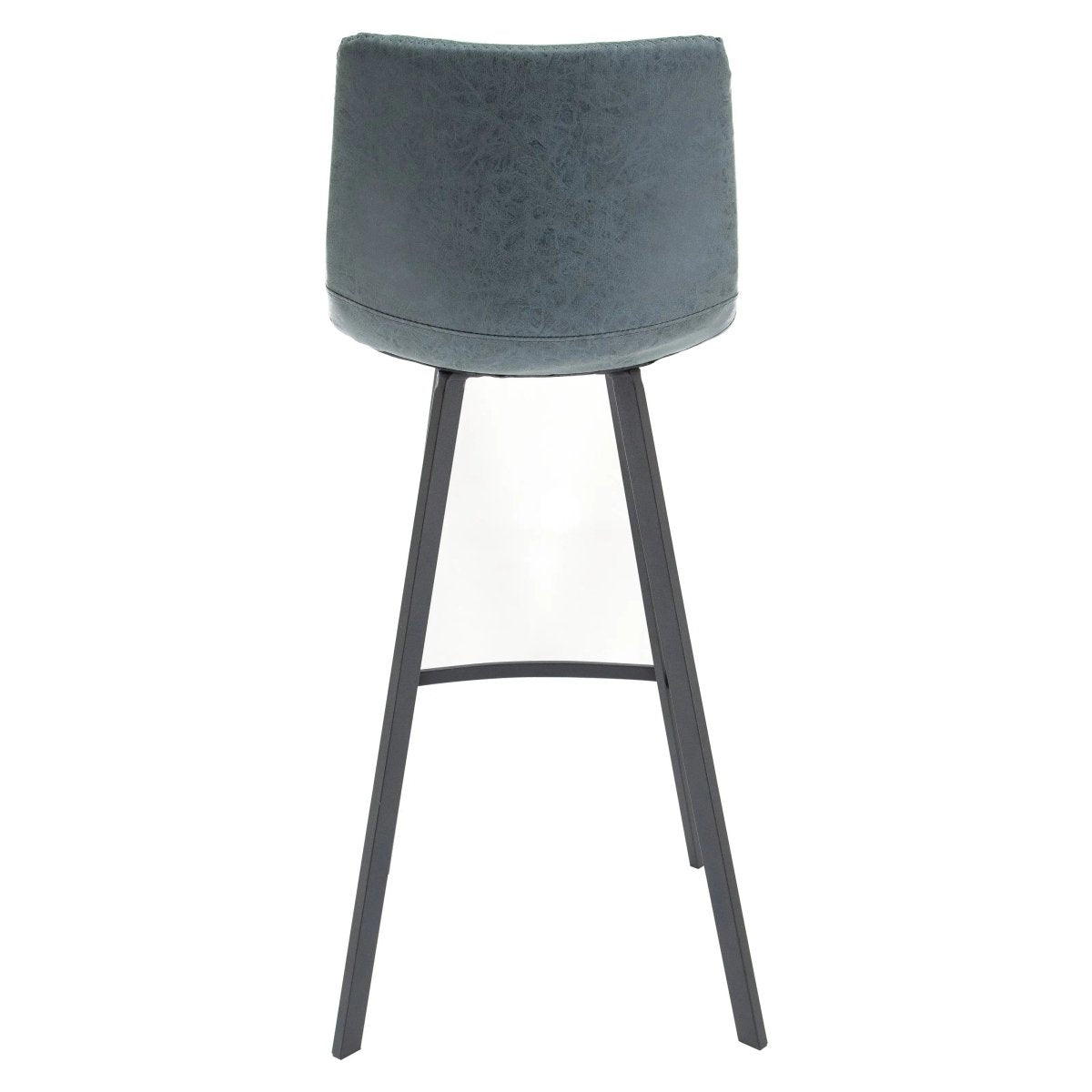 LeisureMod Dining Set Elland 5-Piece Bar-Height Dining Set with Round MDF Bar Table and Leather Bar Stools