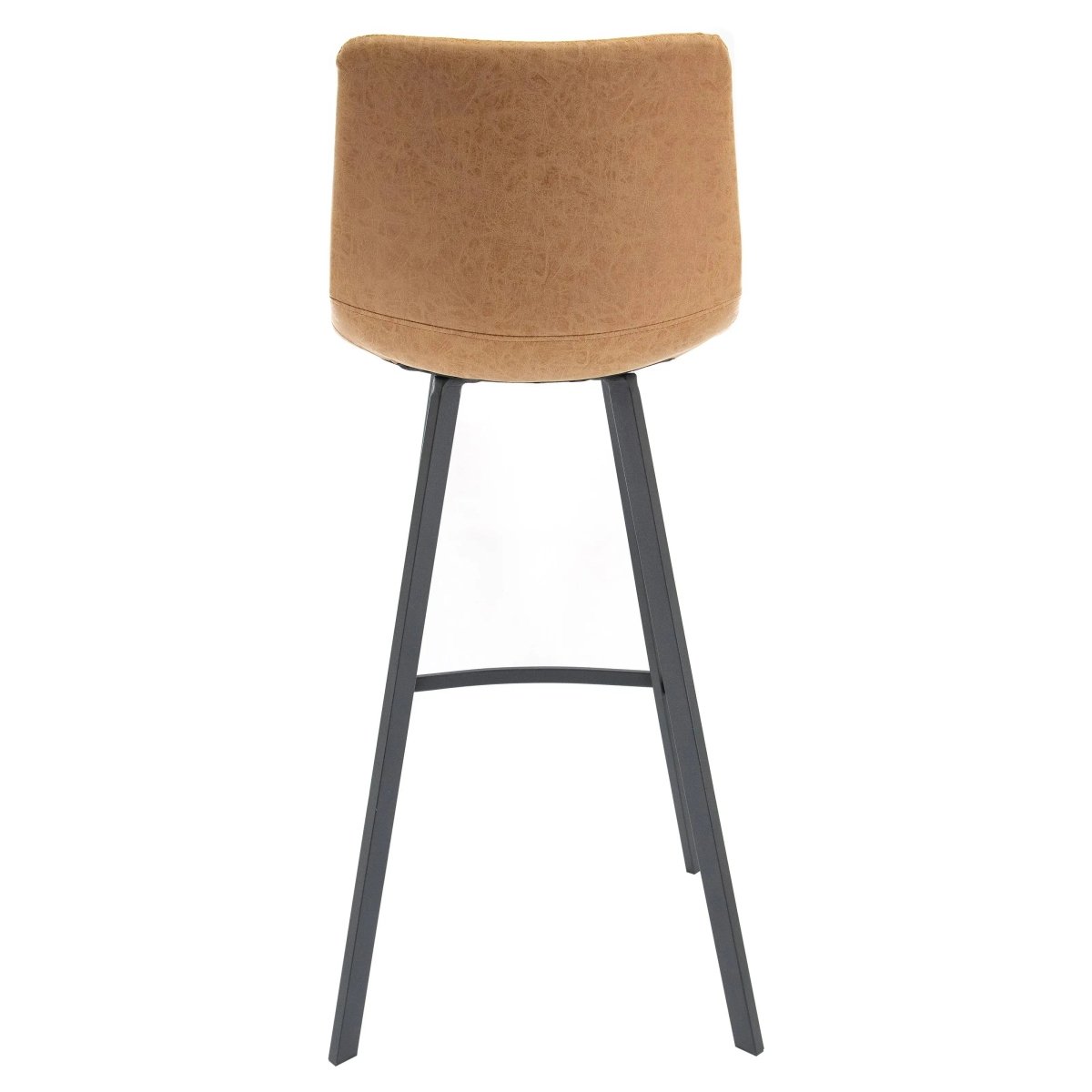 LeisureMod Dining Set Elland 5-Piece Bar-Height Dining Set with Round MDF Bar Table and Leather Bar Stools