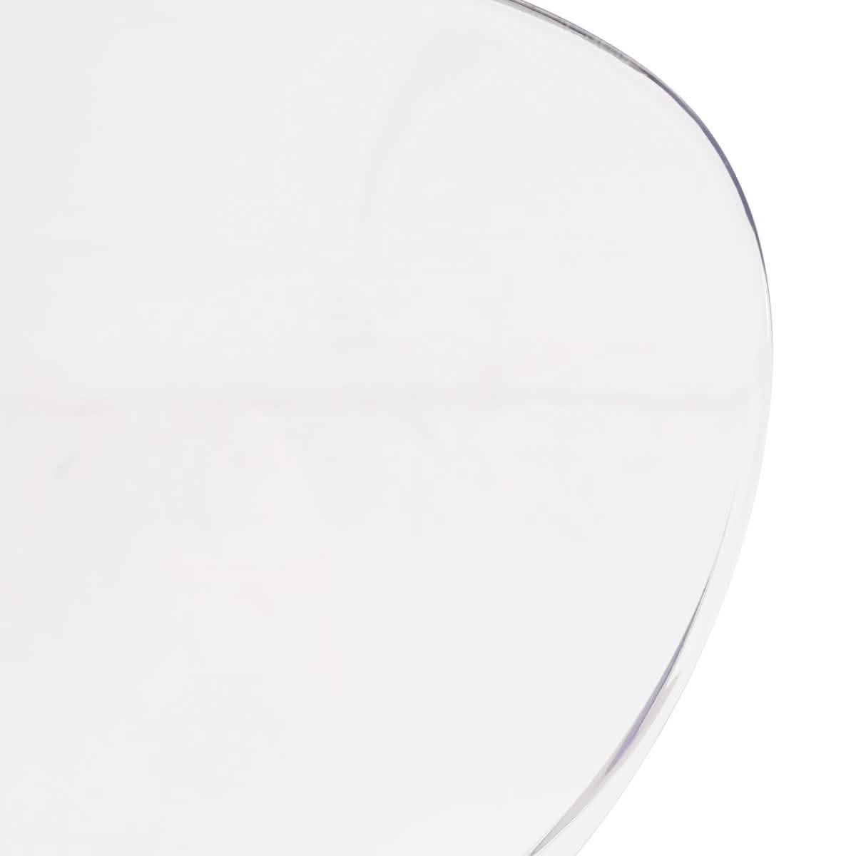 LeisureMod 5-Piece Dining Set Round White MDF Table and 4 Acrylic Chairs with White Base Clear Dining Set Leisuremod