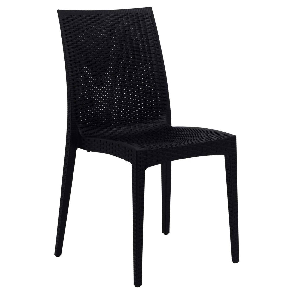 Mace Mid-Century 3-Piece Outdoor Dining Set Black Dining Set Leisuremod