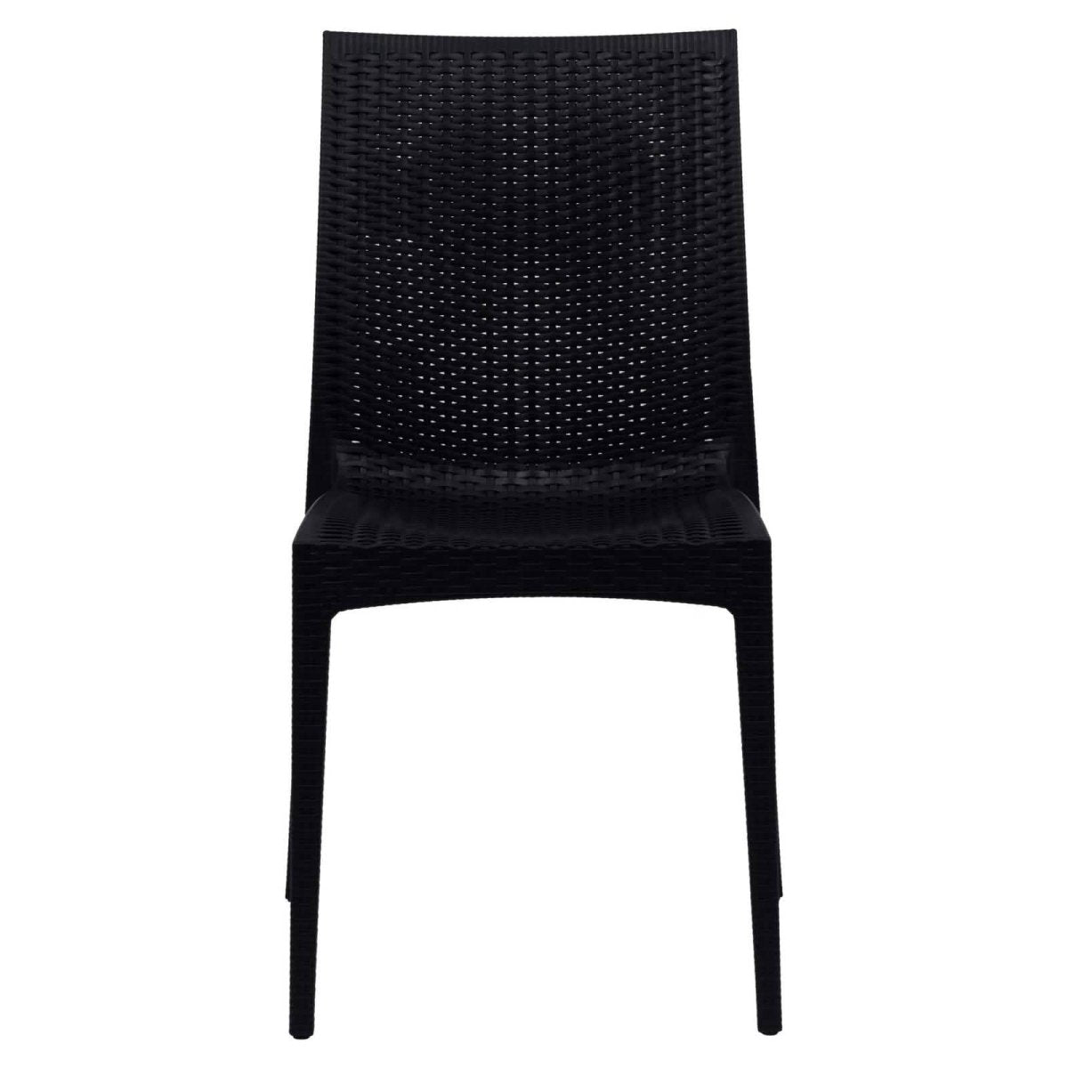 Mace Mid-Century 7-Piece Outdoor Dining Set Black Dining Set Leisuremod