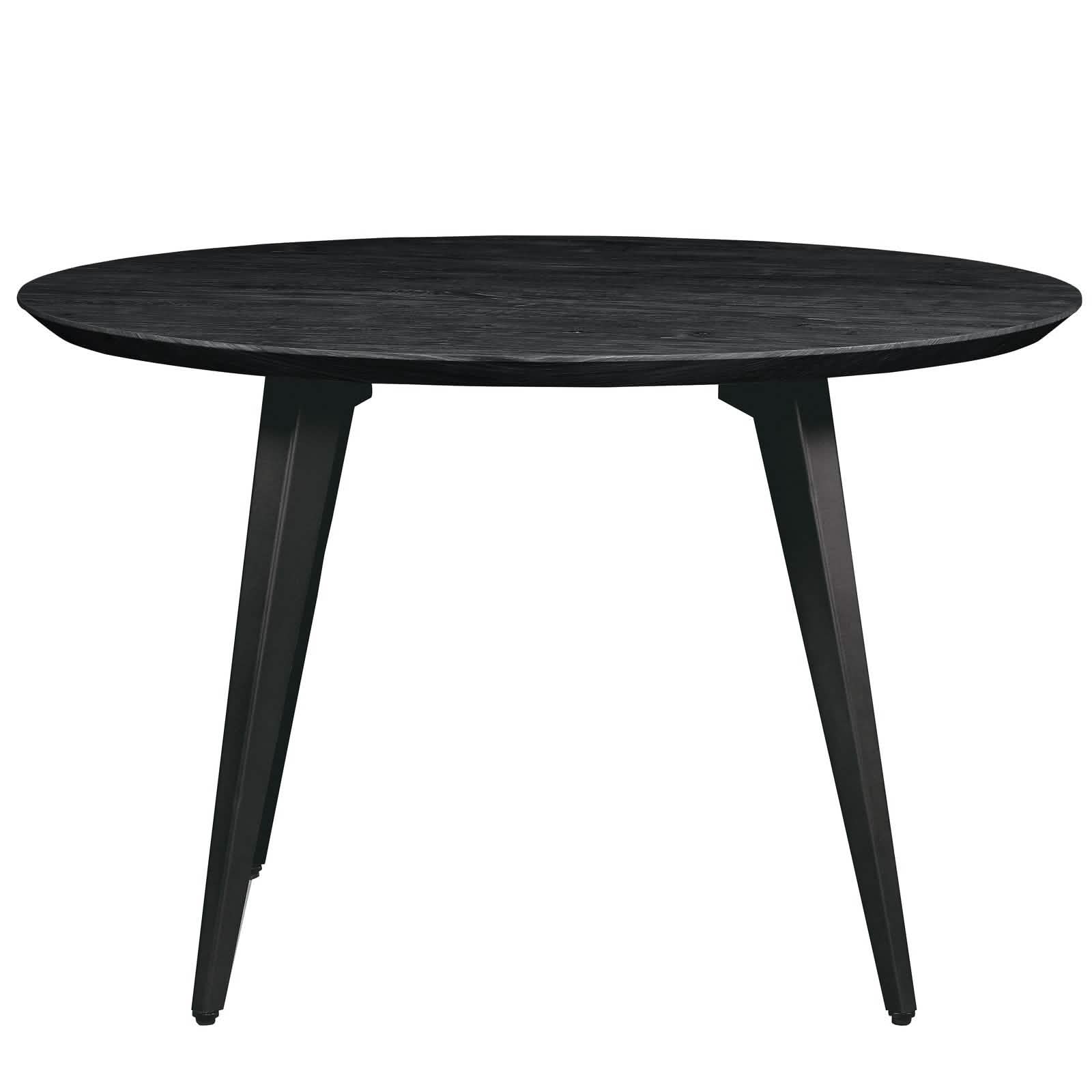 Leisuremod Dining Set Ravenna 5-Piece Dining Set: 4 Stackable Plastic Chairs & Round Wood Table, Metal Base