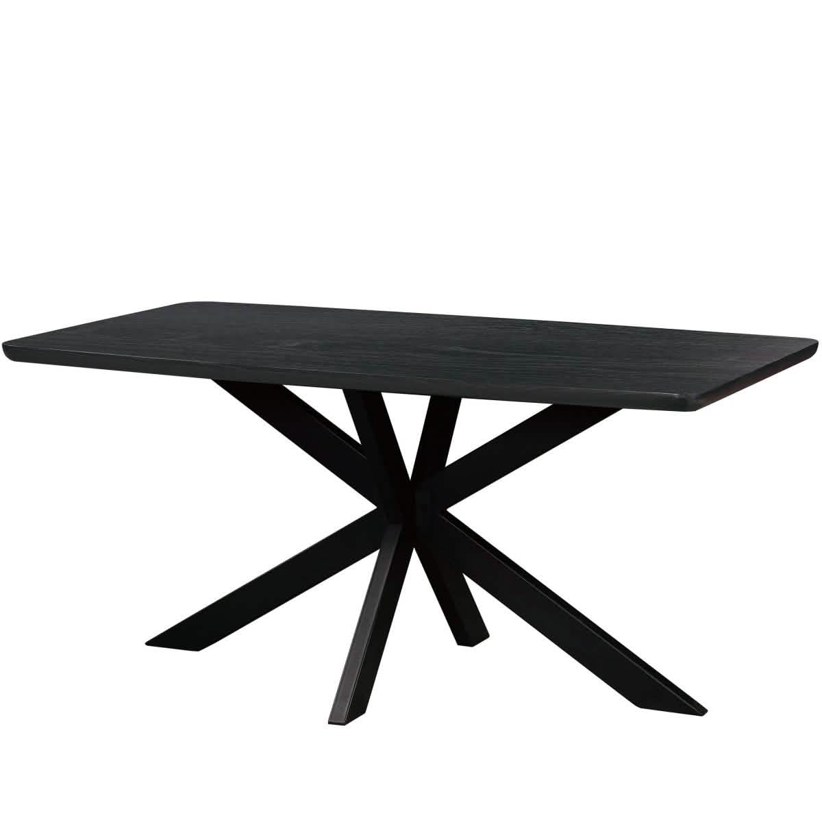 Ravenna 69" Rectangular Wood Dining Table with 6 Euston Wicker Dining Chairs Dining Set Leisuremod