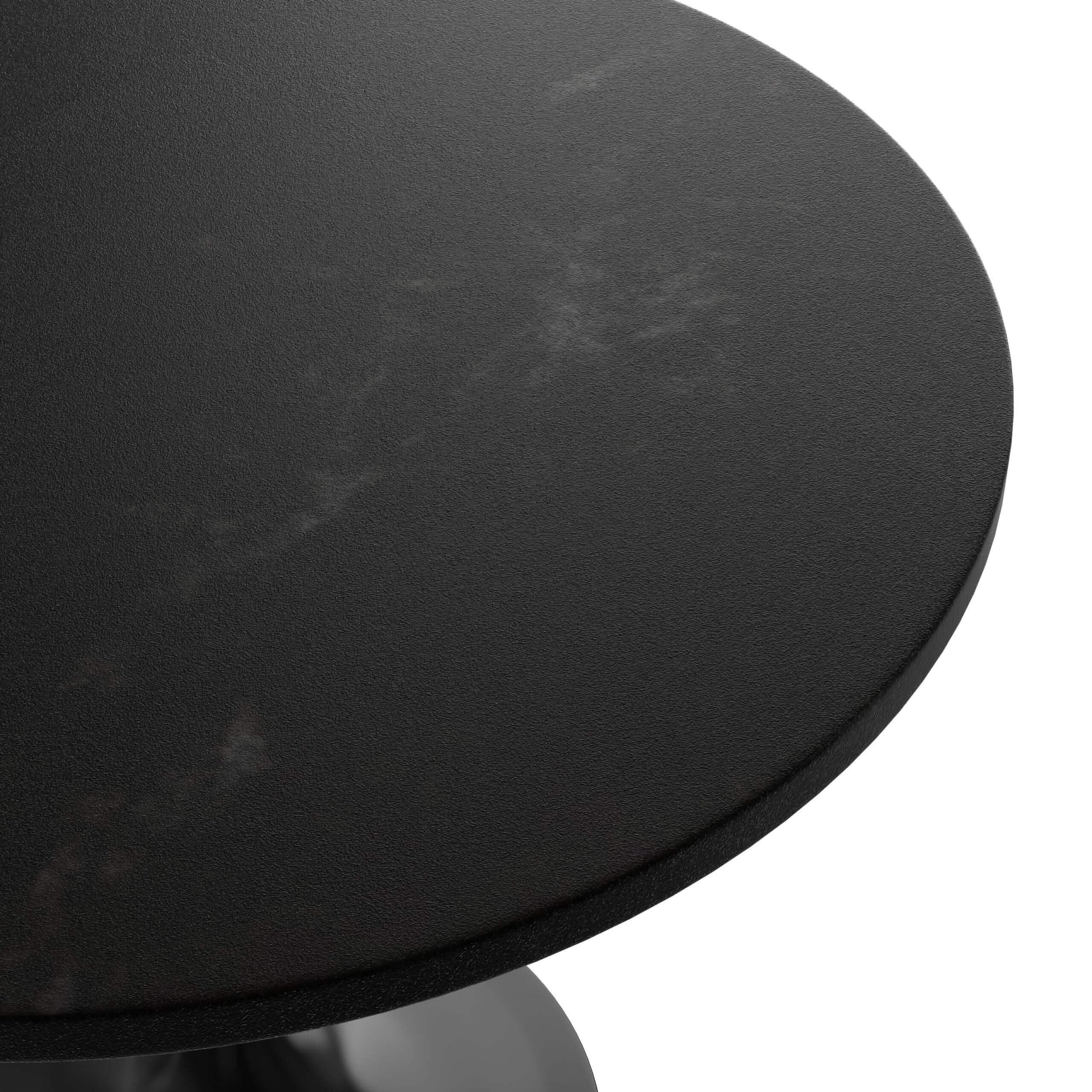 Leisuremod Dining Set Verve 5-Piece Dining Set with 36" Round Dining Table in Black MDF Top and 4 Dining Chairs Upholstered in Velvet/Leather
