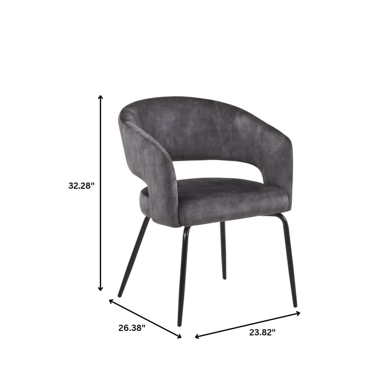 Leisuremod Dining Set Verve 5-Piece Dining Set with 36" Round Dining Table in Black MDF Top and 4 Dining Chairs Upholstered in Velvet/Leather