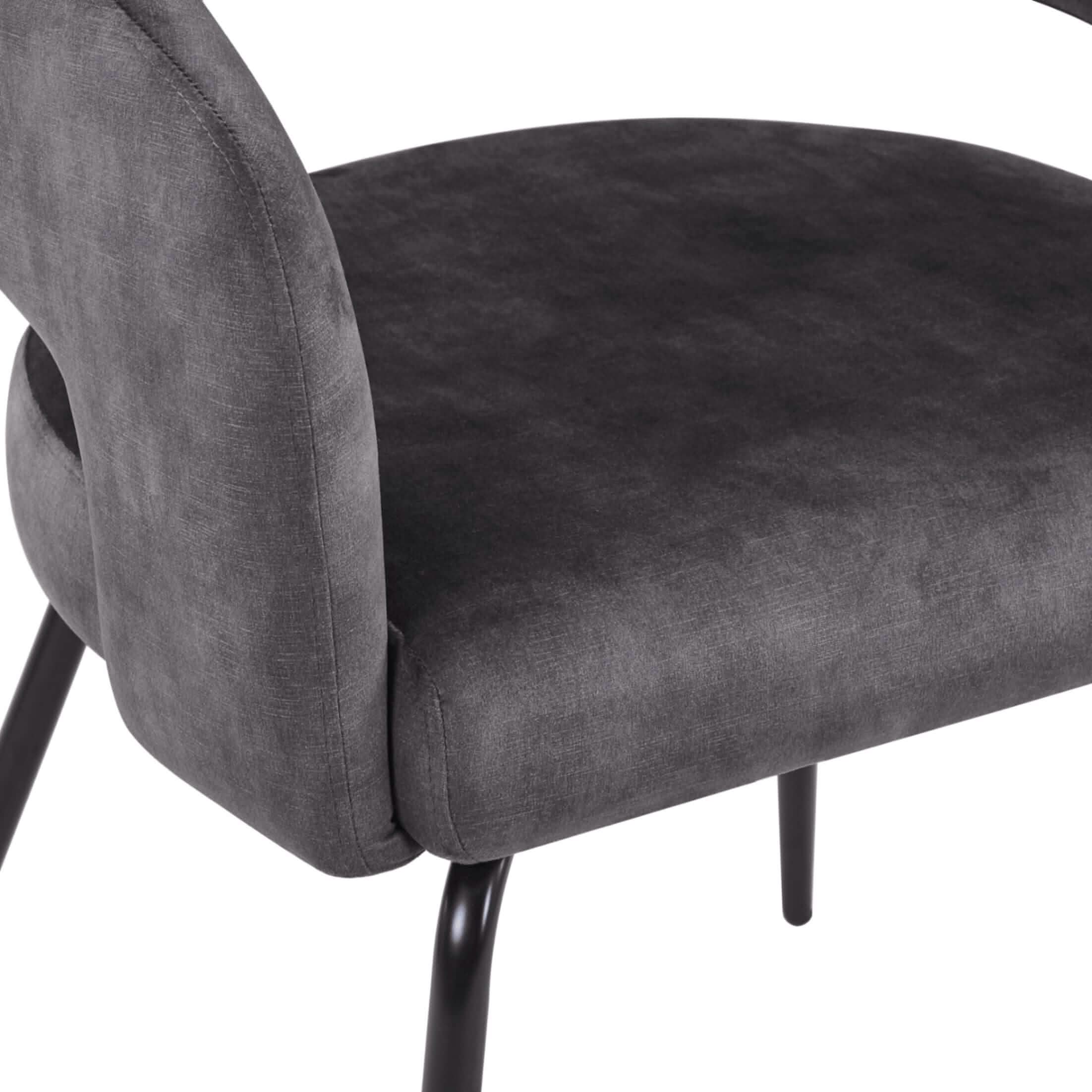 Leisuremod Dining Set Verve 5-Piece Dining Set with 36" Round Dining Table in Black MDF Top and 4 Dining Chairs Upholstered in Velvet/Leather