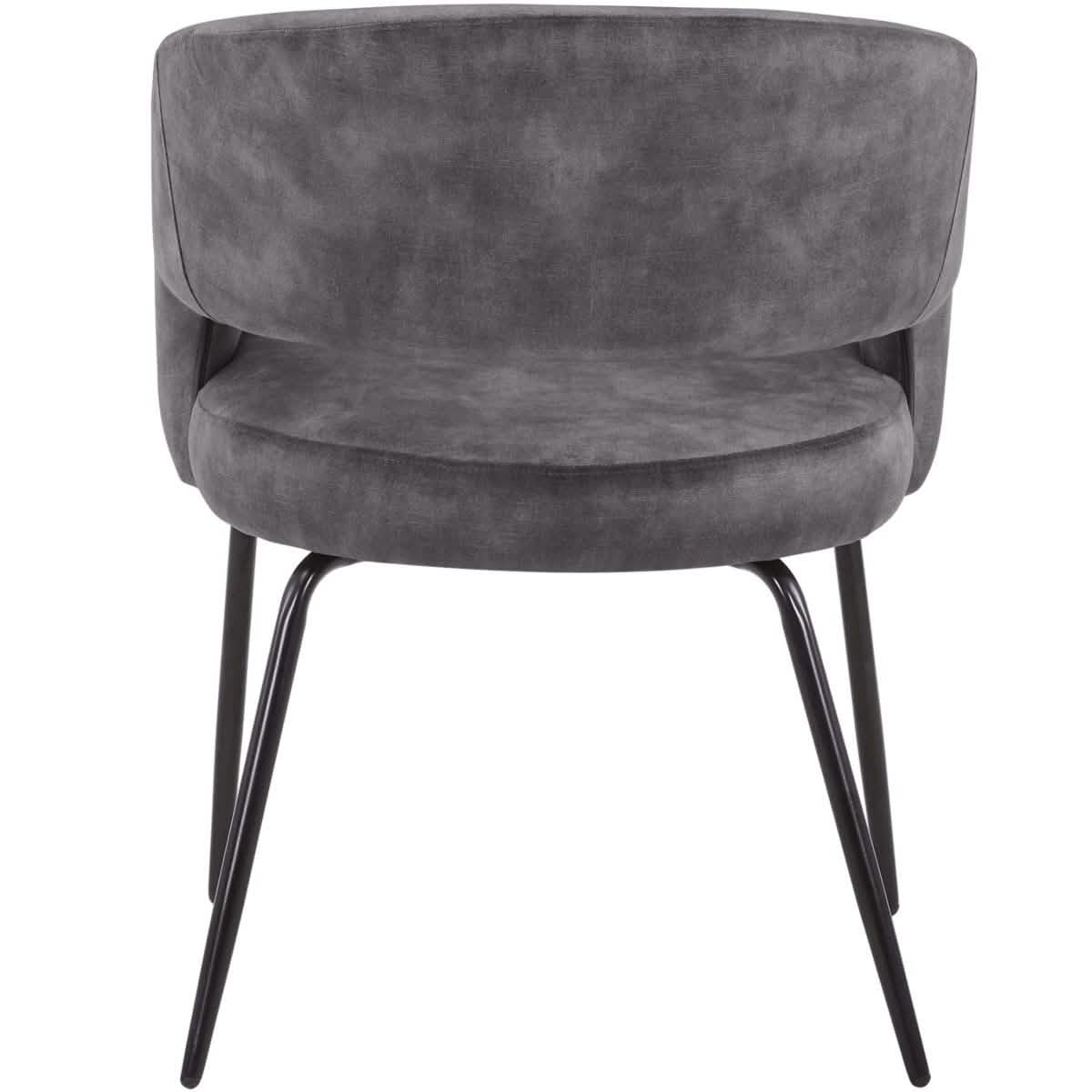 Leisuremod Dining Set Verve 5-Piece Dining Set with 36" Round Dining Table in Black MDF Top and 4 Dining Chairs Upholstered in Velvet/Leather