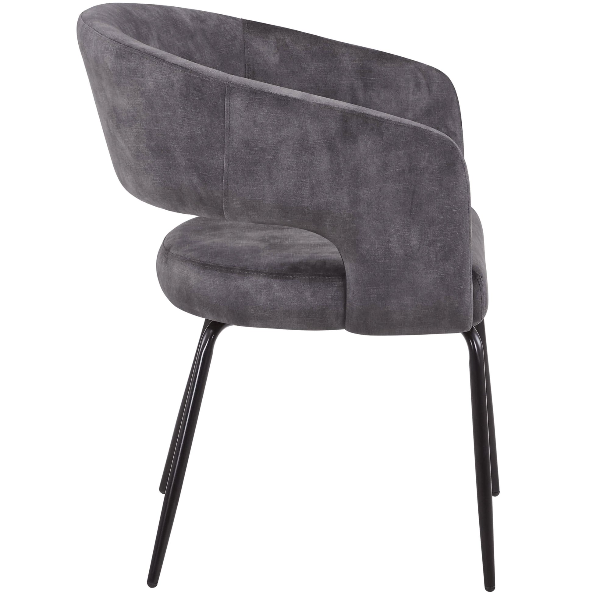 Leisuremod Dining Set Verve 5-Piece Dining Set with 36" Round Dining Table in Black MDF Top and 4 Dining Chairs Upholstered in Velvet/Leather