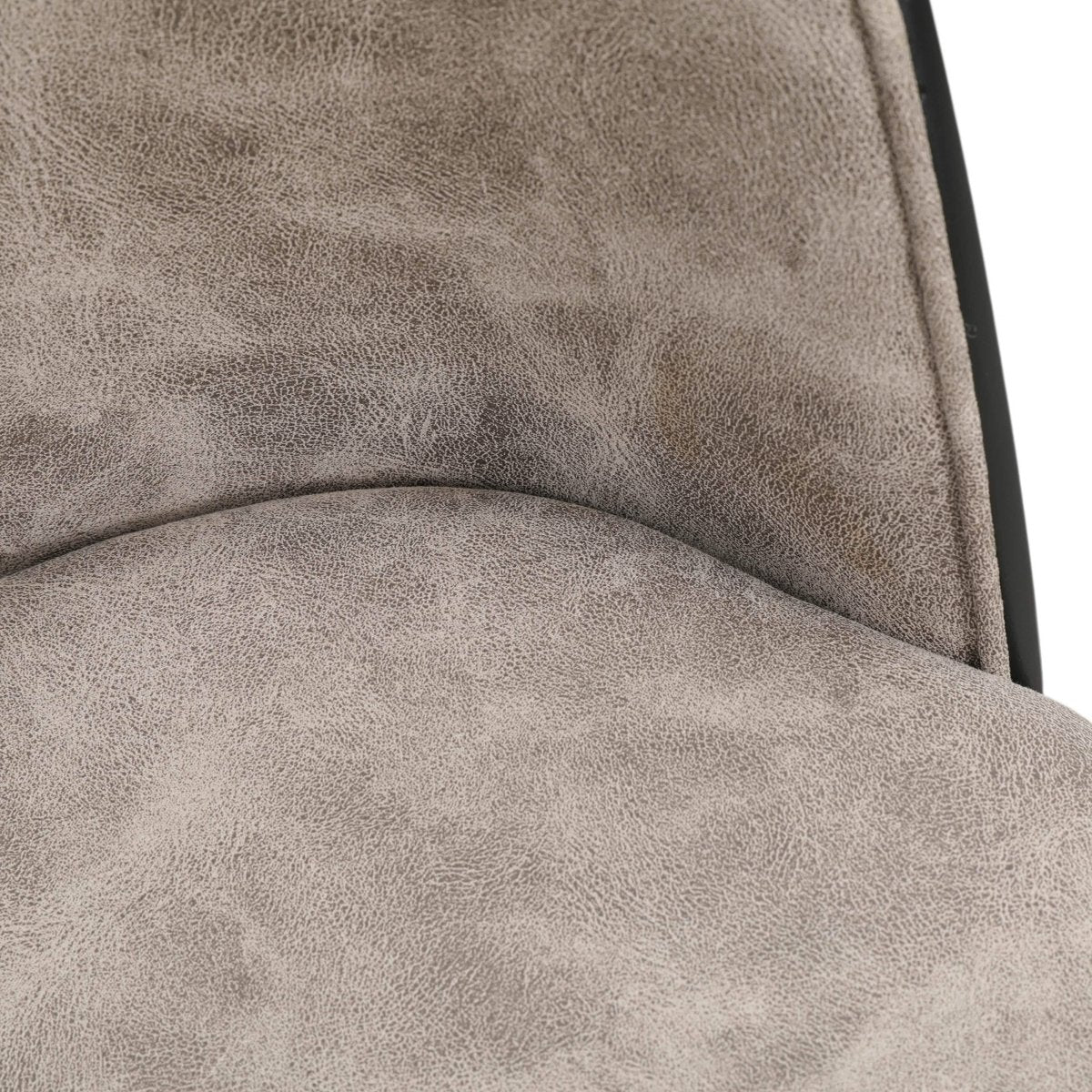 Verve 5-Piece Dining Set with 36" Round MDF Top Table and 4 Leather Dining Side Chairs Leather Black Charcoal Dining Set Leisuremod