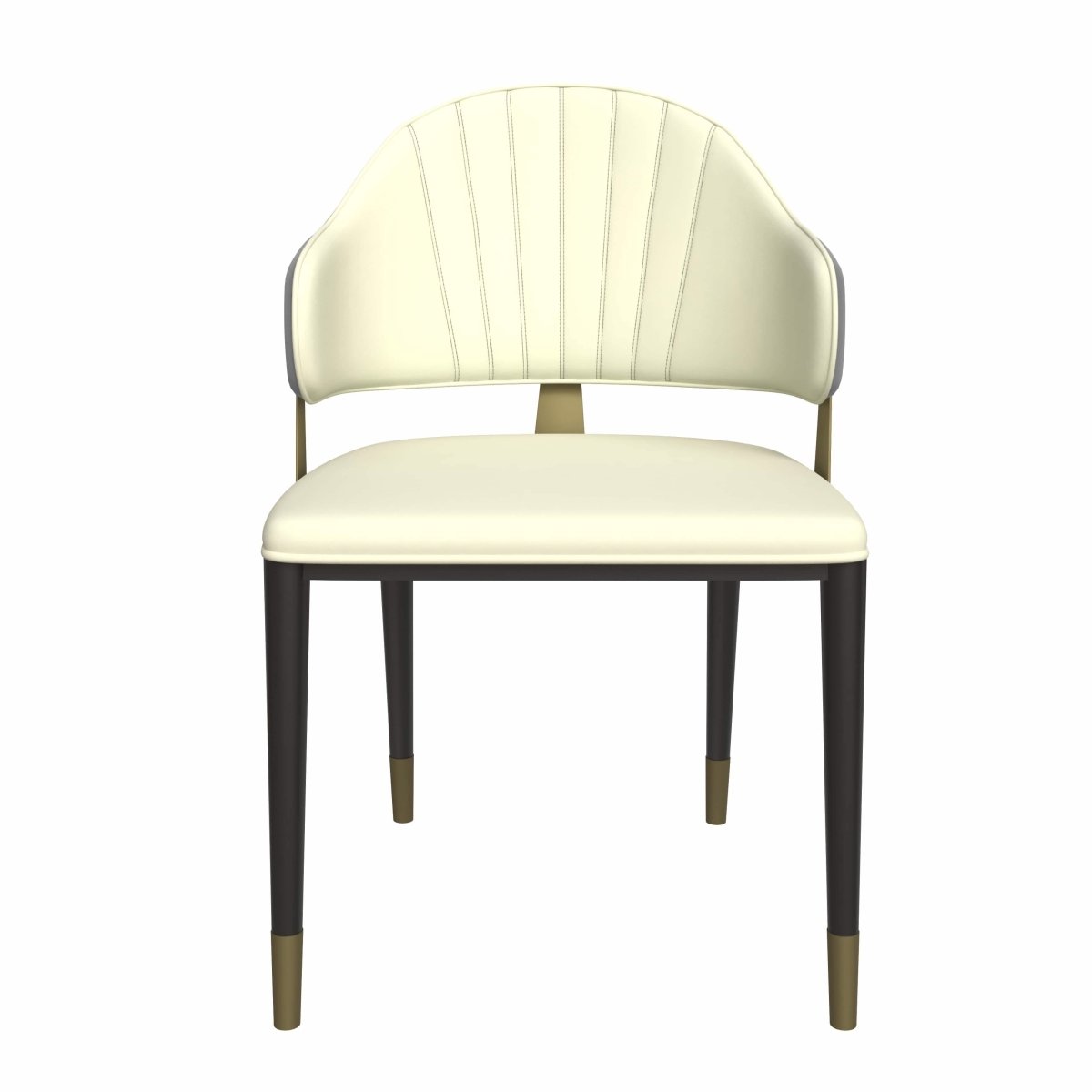 Verve 5-Piece Dining Set with 36" Round Resin Top Table and 4 Leather Dining Chair Green Dining Set Leisuremod