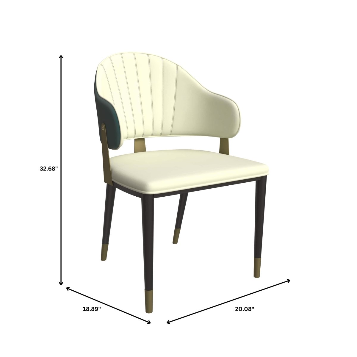 Verve 5-Piece Dining Set with 36" Round Resin Top Table and 4 Leather Dining Chair Green Dining Set Leisuremod