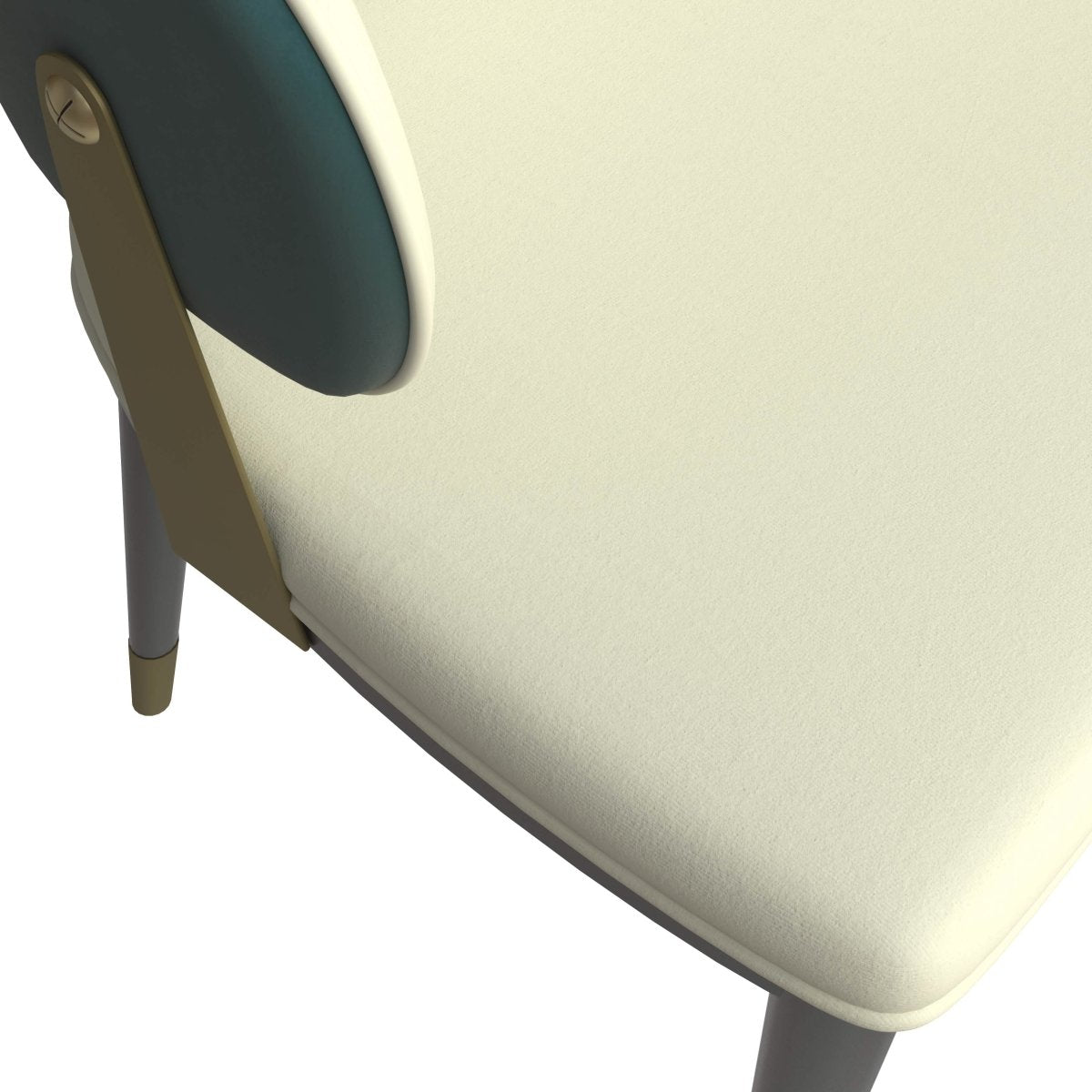 Verve 5-Piece Dining Set with 36" Round Resin Top Table and 4 Leather Dining Chair Green Dining Set Leisuremod