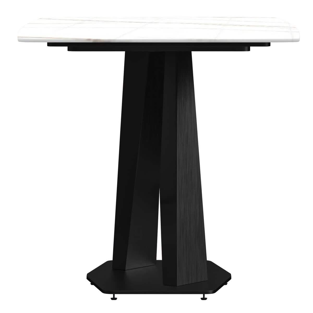 Voren 7-Piece Dining Set with Rectangular Sintered Stone Dining Table and 6 Upholstered Dining Chairs Taupe Leather Dining Set Leisuremod