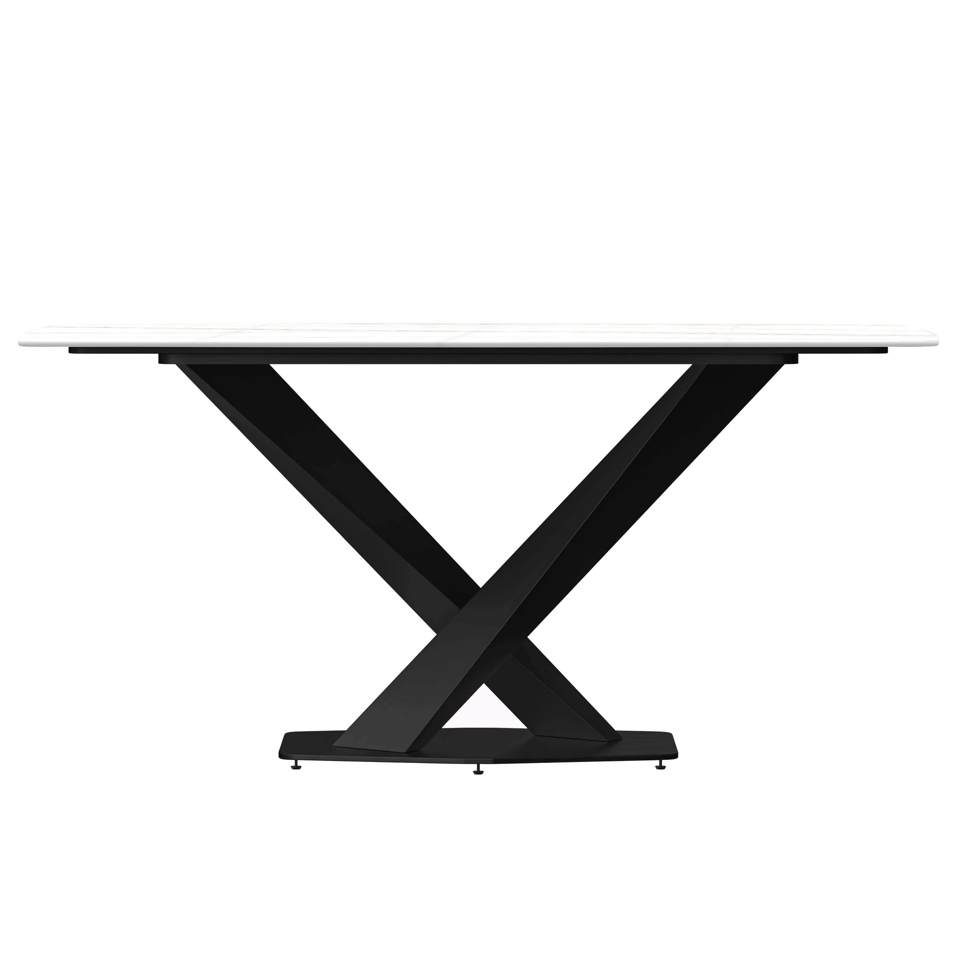 Voren 7-Piece Dining Set with Rectangular Sintered Stone Dining Table and 6 Upholstered Dining Chairs Taupe Leather Dining Set Leisuremod