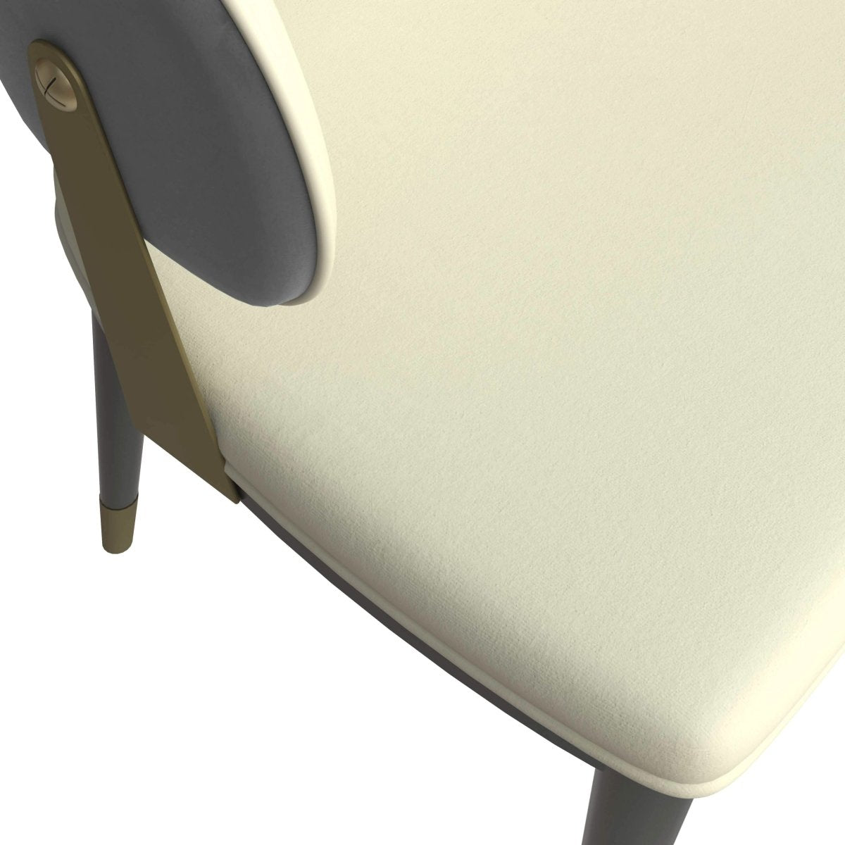 Zayle 7-Piece Dining Set with 55" Rectangular Dining Table in White/Gold Sintered Stone Top and 6 Leather Dining Chairs Grey Dining Set Leisuremod