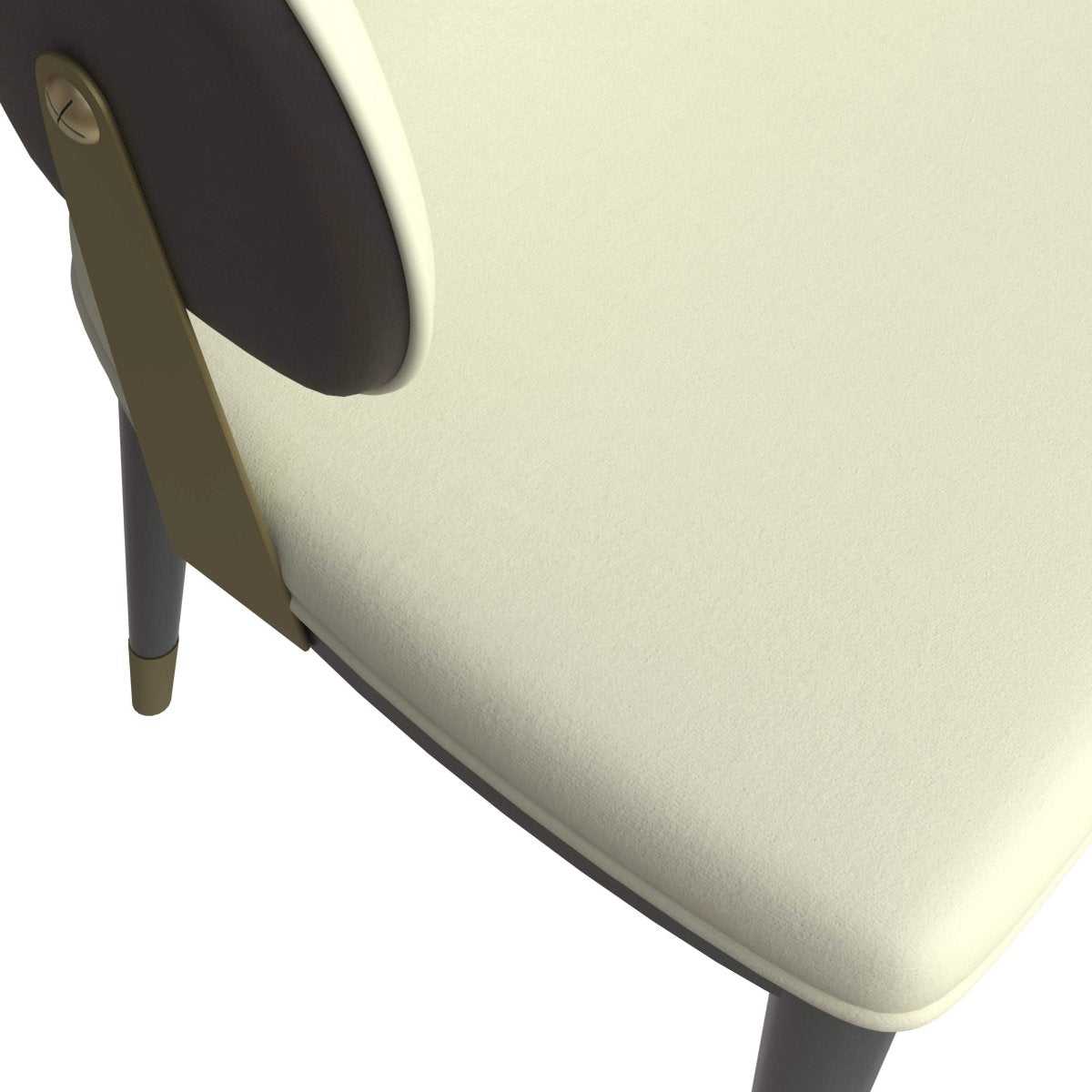 Zayle 7-Piece Dining Set with 55" Rectangular Dining Table in White/Gold Sintered Stone Top and 6 Leather Dining Chairs Black Dining Set Leisuremod