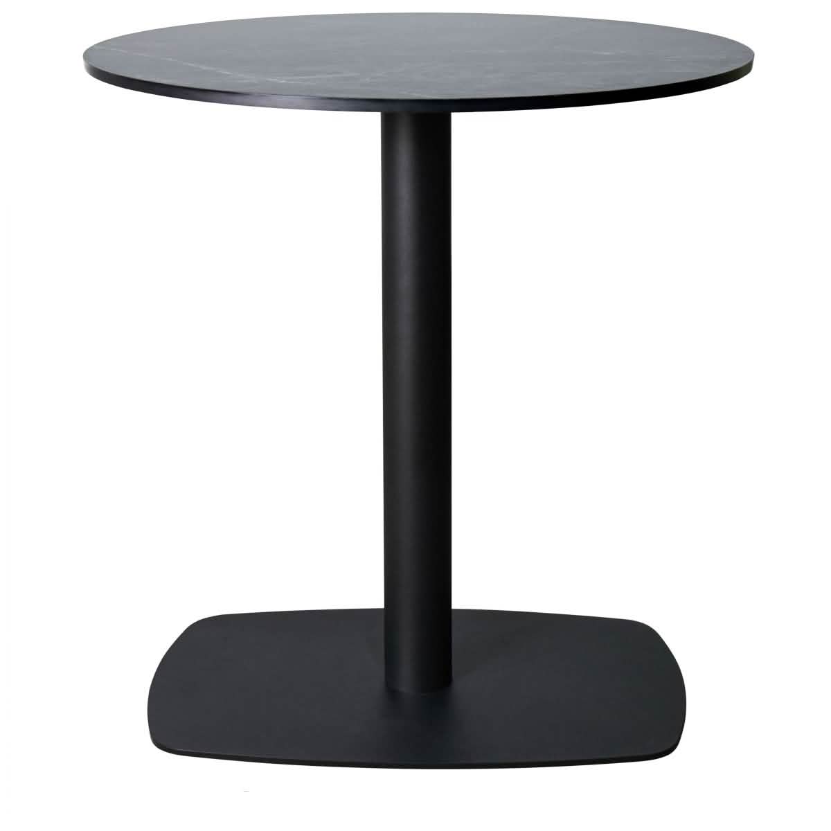 Leisuremod Dining Table 27 Inches / Black Vail Collection Dining Table Black Rectangle Base With 27"/36" Round Dark Brown MDF Top
