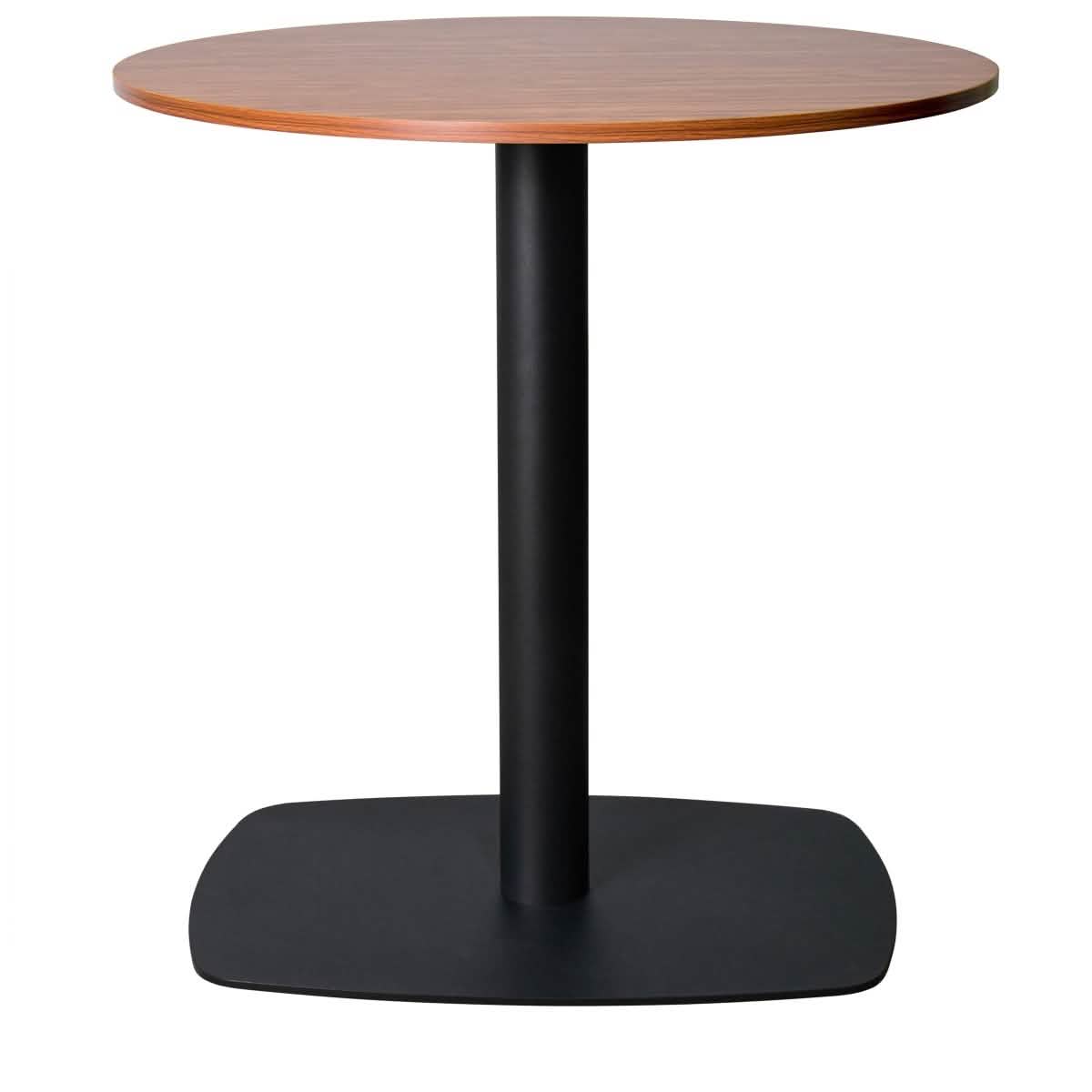Leisuremod Dining Table 36 Inches / Cognac Brown Vail Collection Dining Table Black Rectangle Base With 27"/36" Round Dark Brown MDF Top