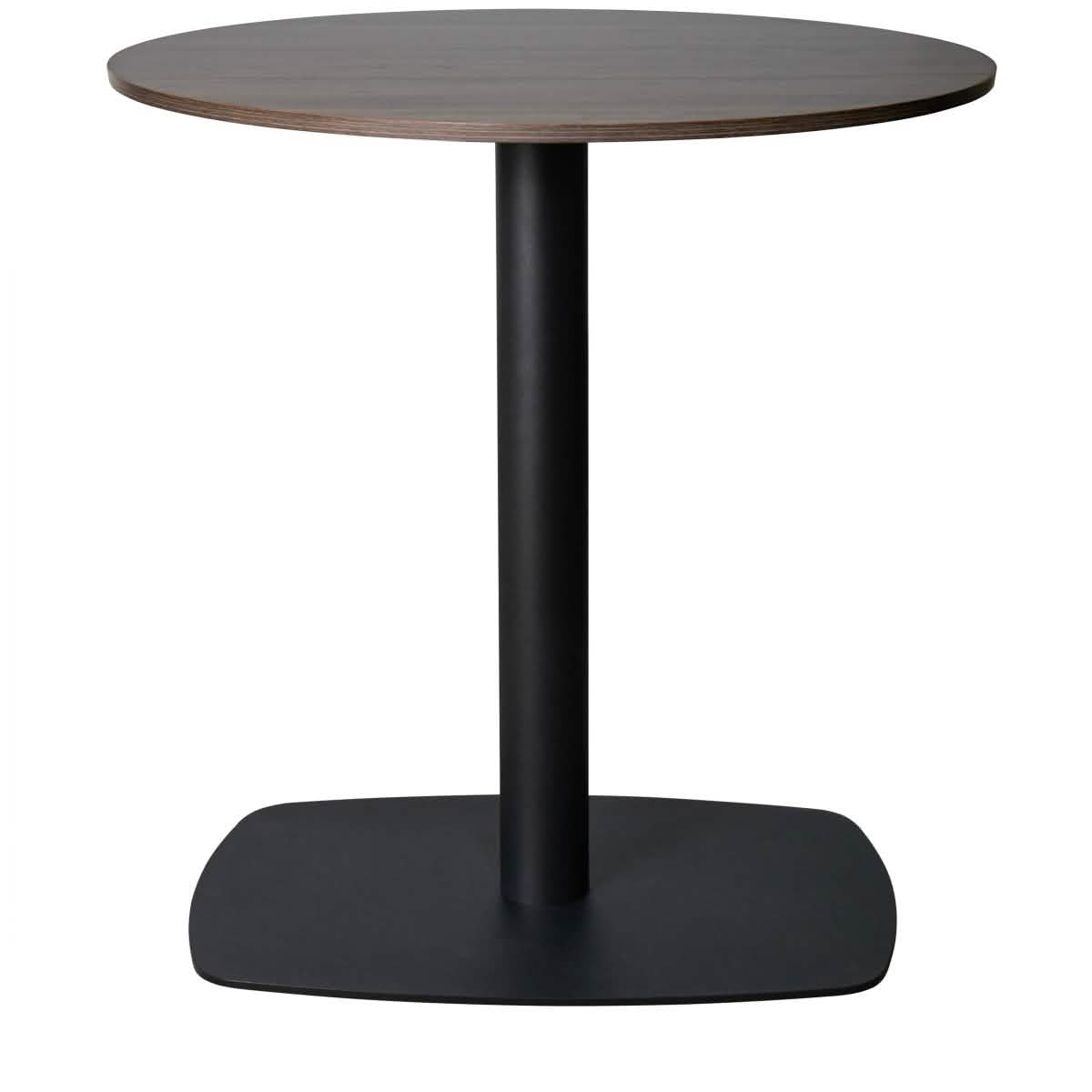 Leisuremod Dining Table 36 Inches / Dark Brown Vail Collection Dining Table Black Rectangle Base With 27"/36" Round Dark Brown MDF Top